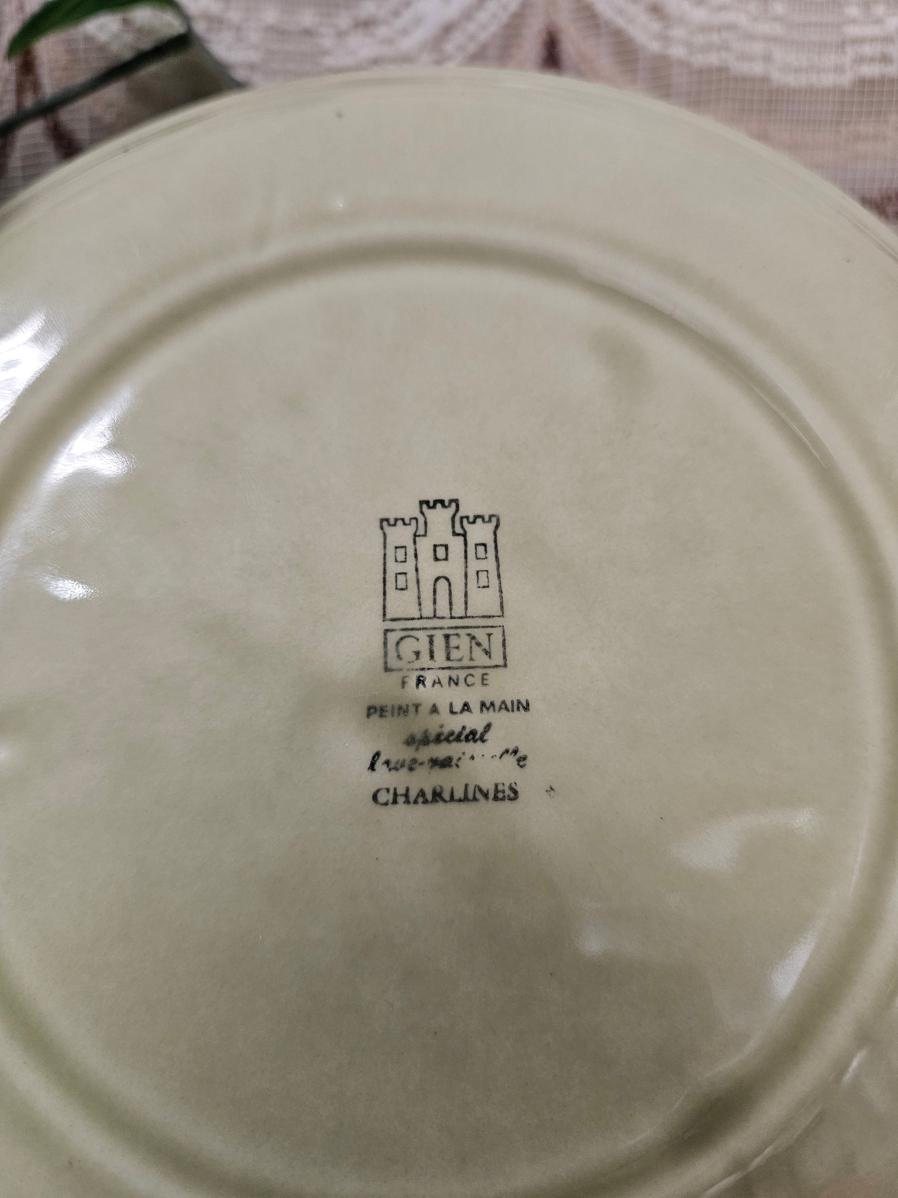 Gien France fondueborden vintage servies