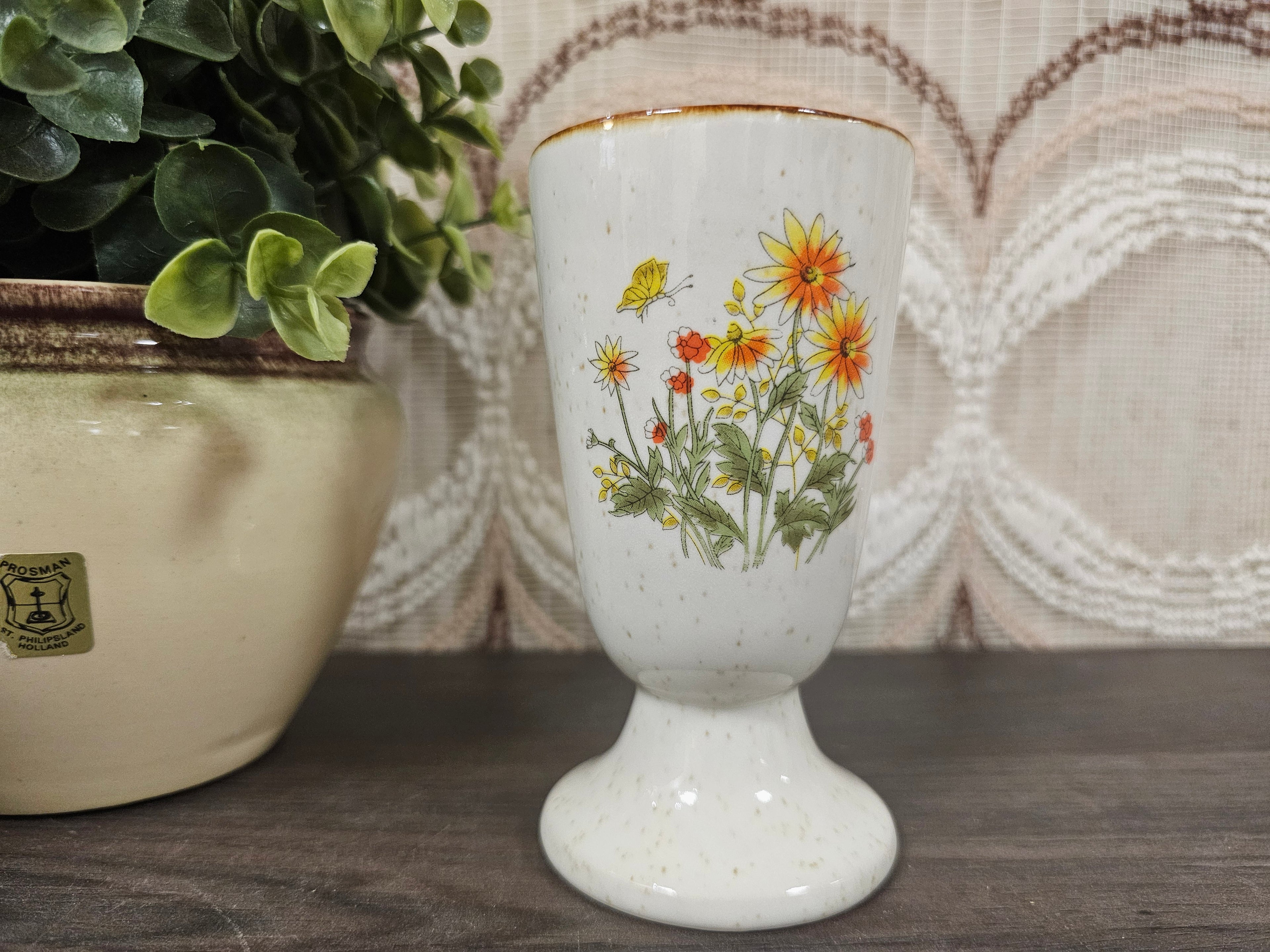 Wildflower hoge koffiebeker oranje bloemen