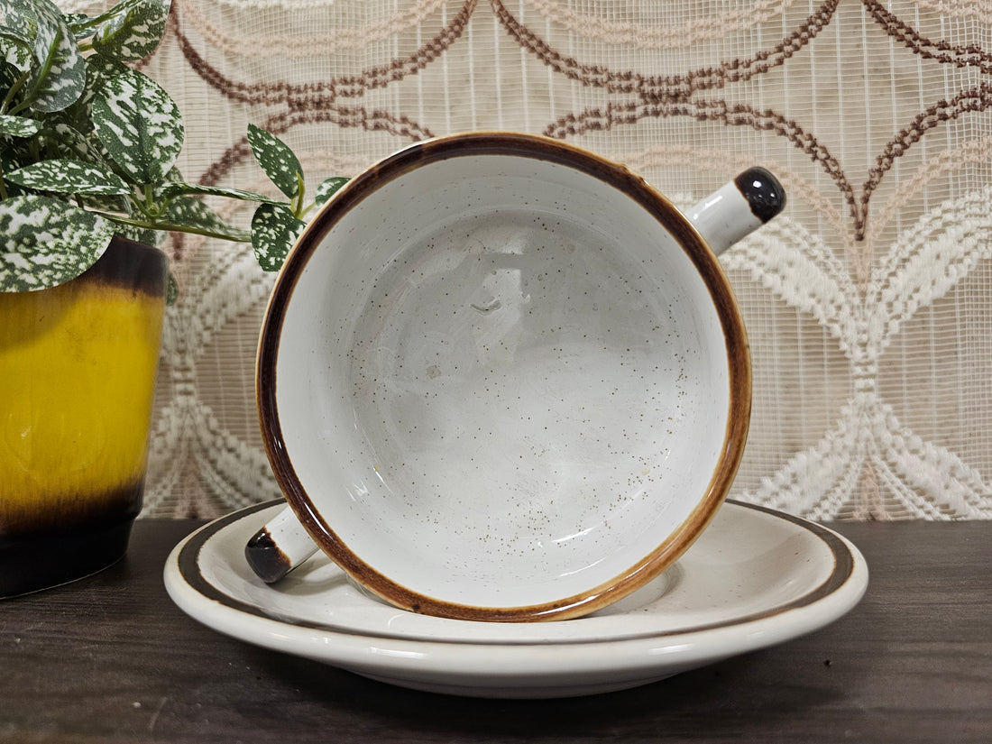 Wildflower soepkom met schotel klaprozen