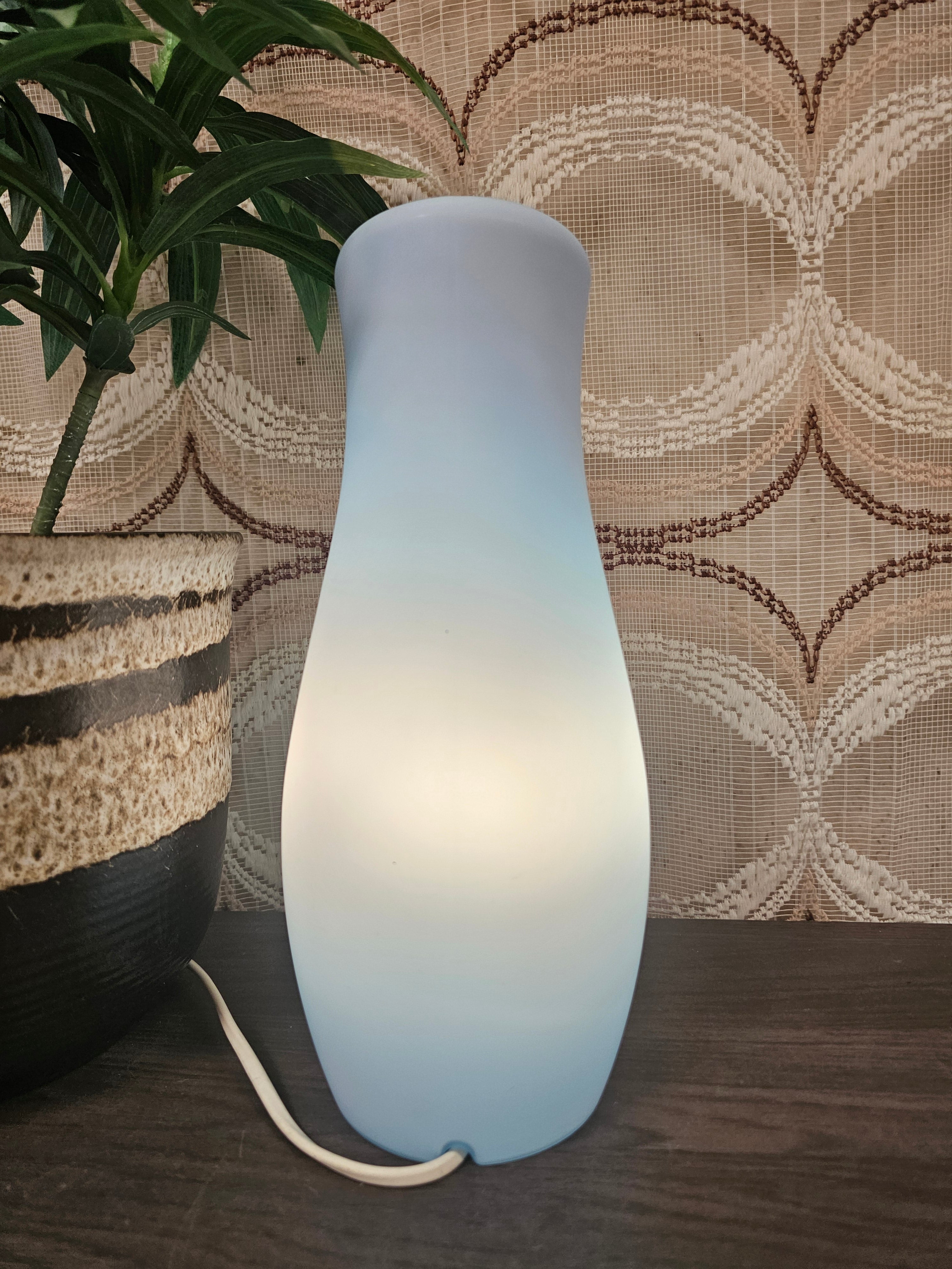 Ikea Mylonit glazen lamp blauw