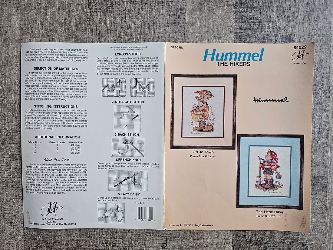 Hummel borduurpatroon kruissteek The hikers