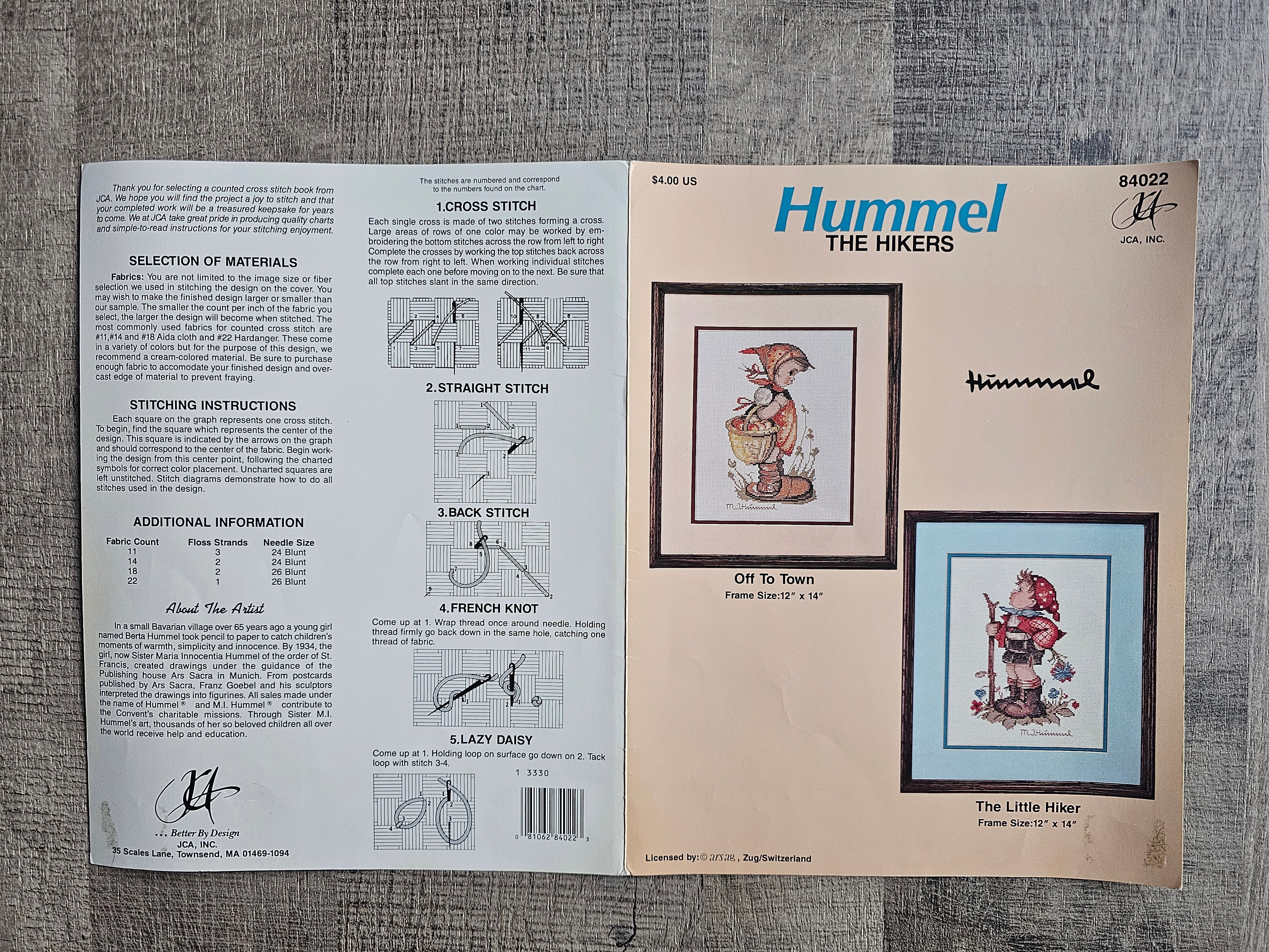 Hummel borduurpatroon kruissteek The hikers