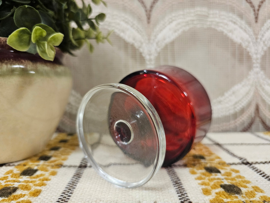 Luminarc France vintage glas rood servies jaren ’70