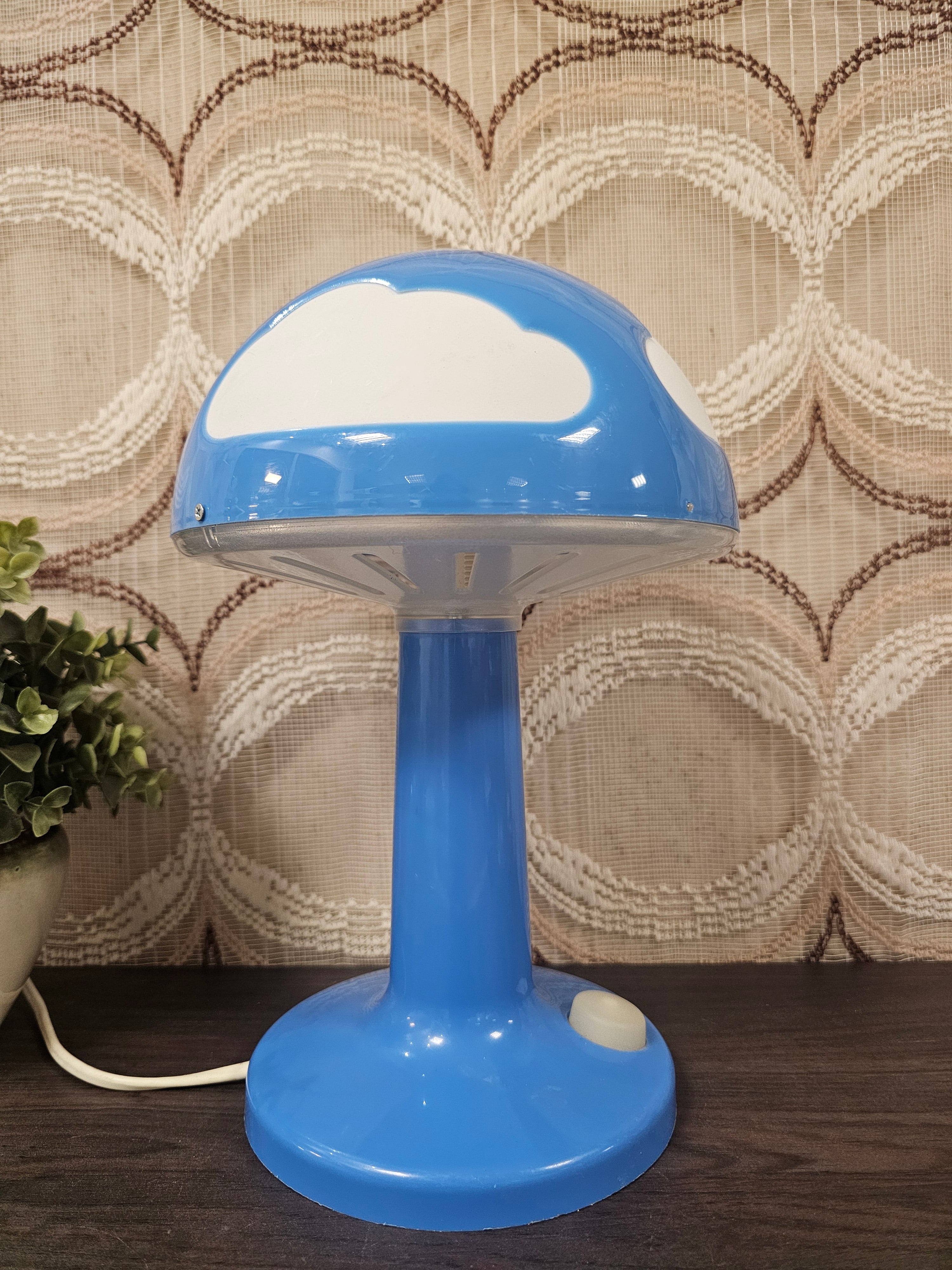 IKEA Skojig paddenstoellamp blauw met wolken