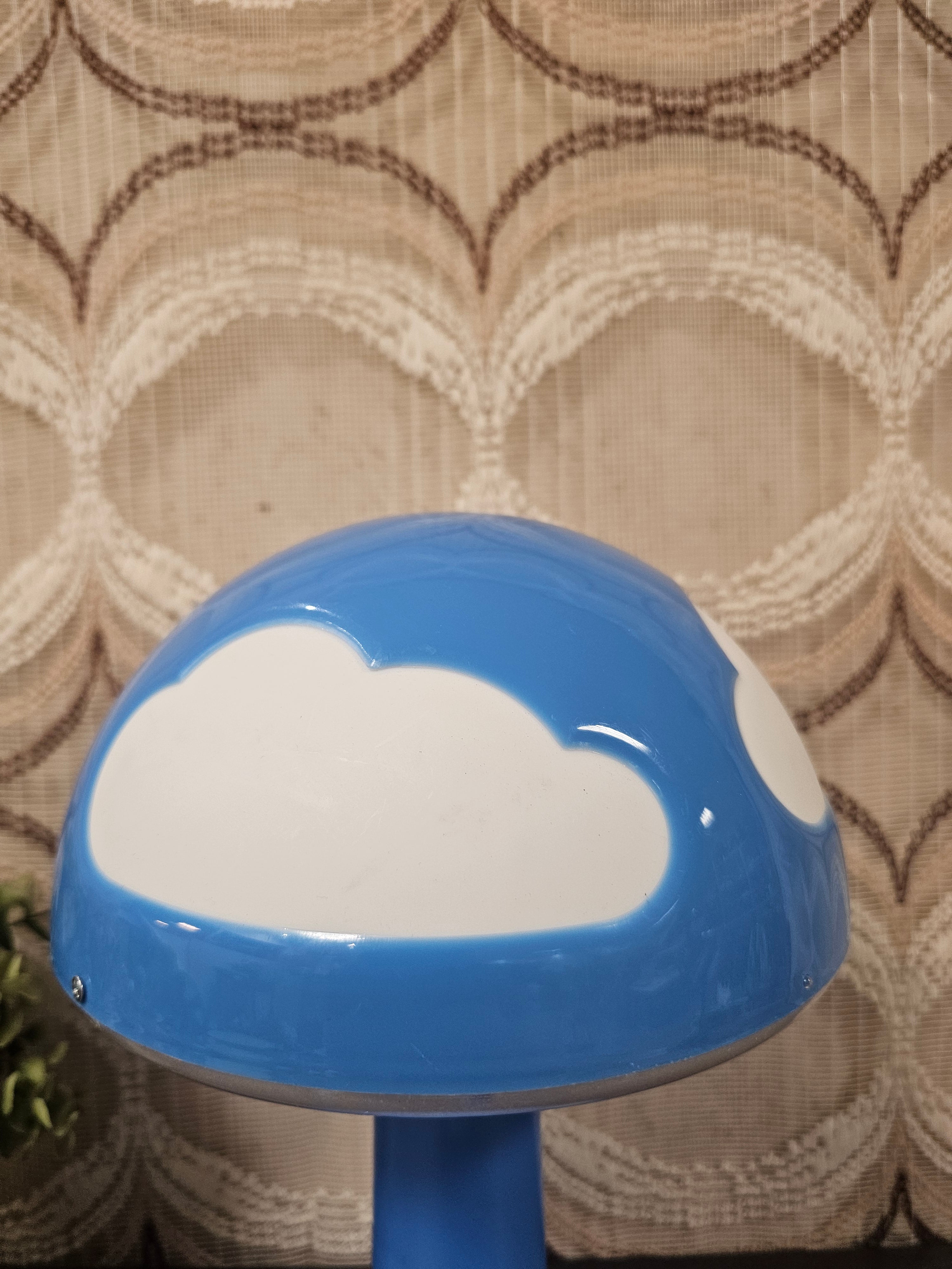 IKEA Skojig paddenstoellamp blauw met wolken