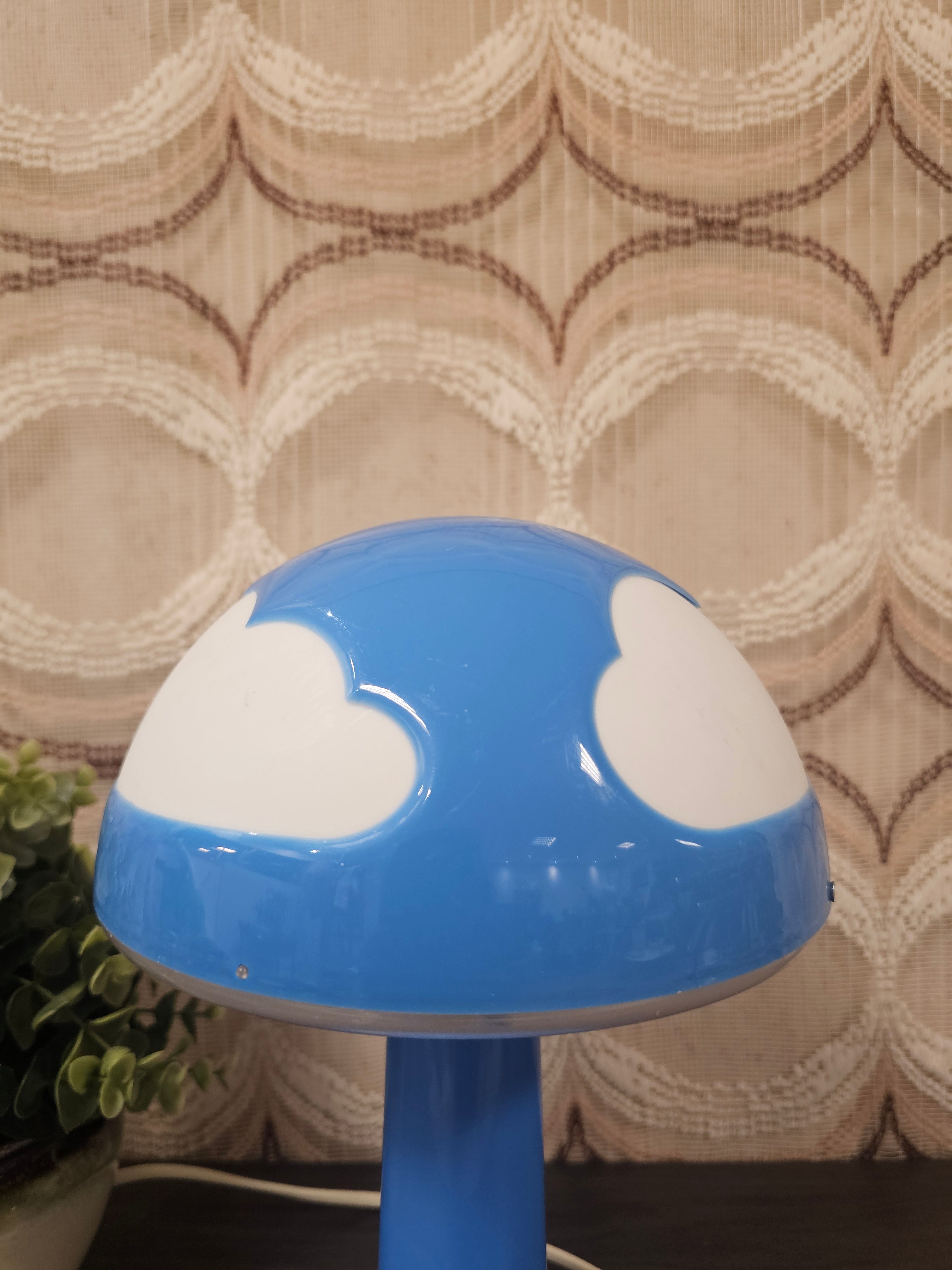 IKEA Skojig paddenstoellamp blauw met wolken