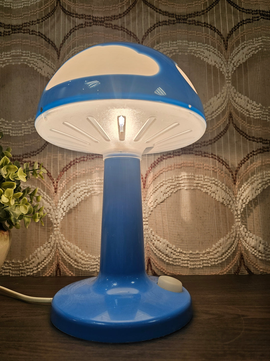 IKEA Skojig paddenstoellamp blauw met wolken