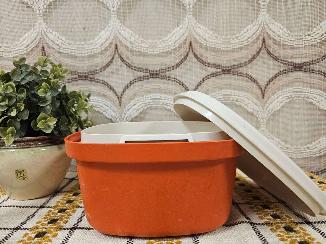 Tupperware oranje serveerwonder met vergiet