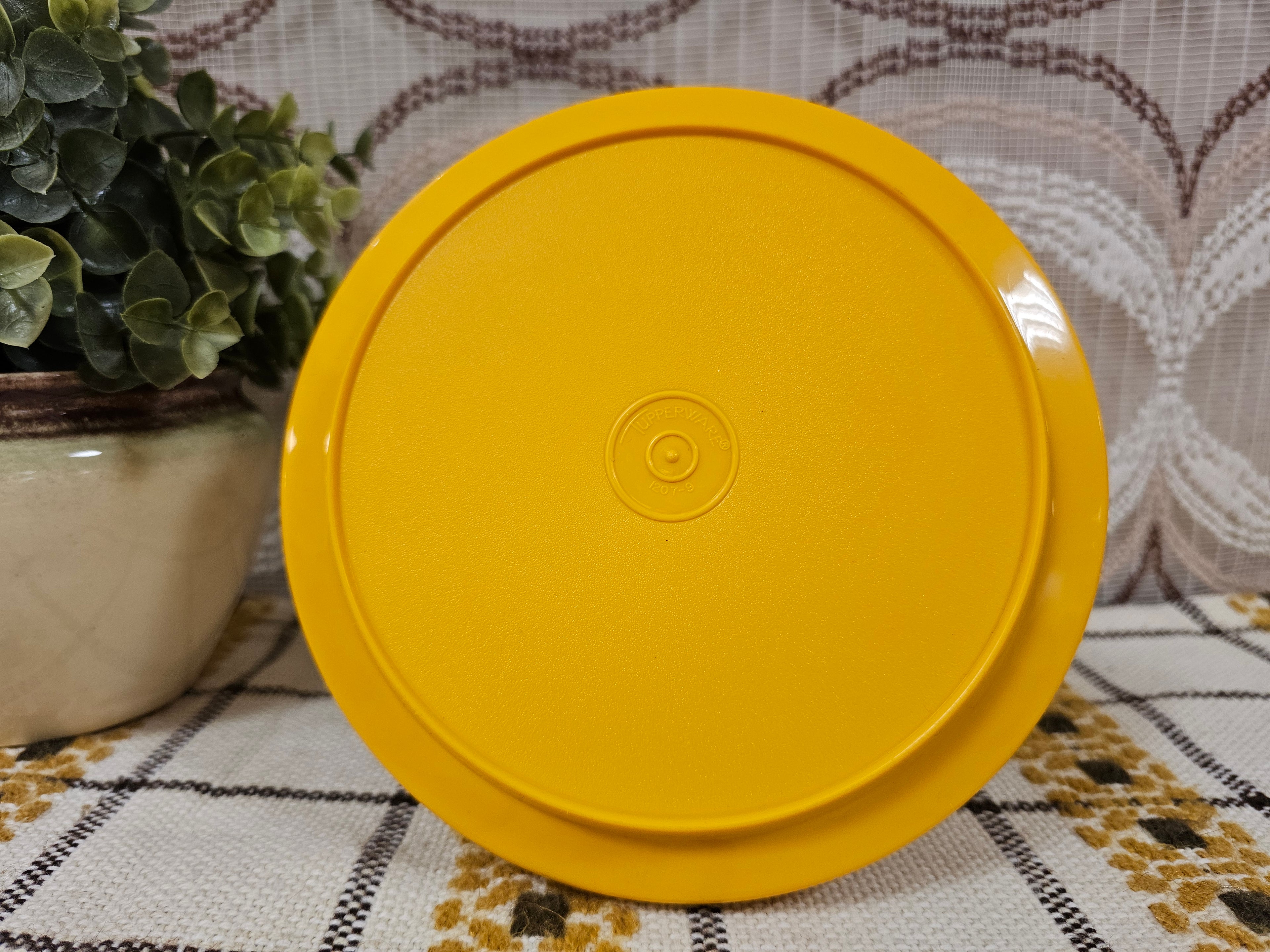Tupperware oranje trommel jaren 70 Ø 17 cm