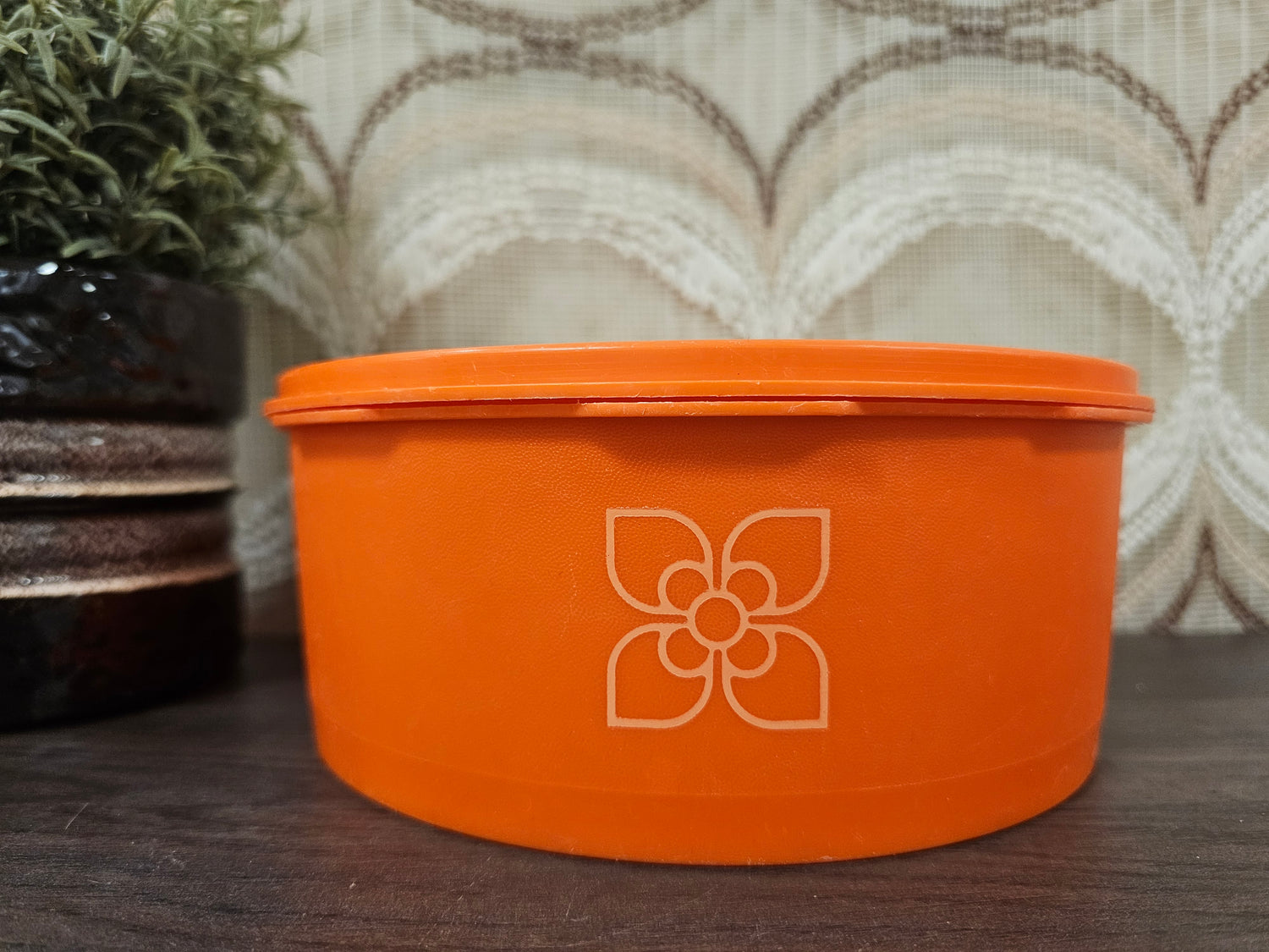 Tupperware oranje koektrommel