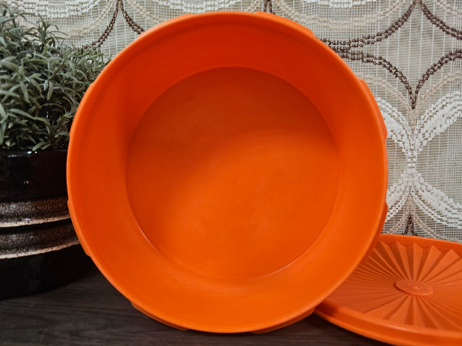 Tupperware oranje koektrommel