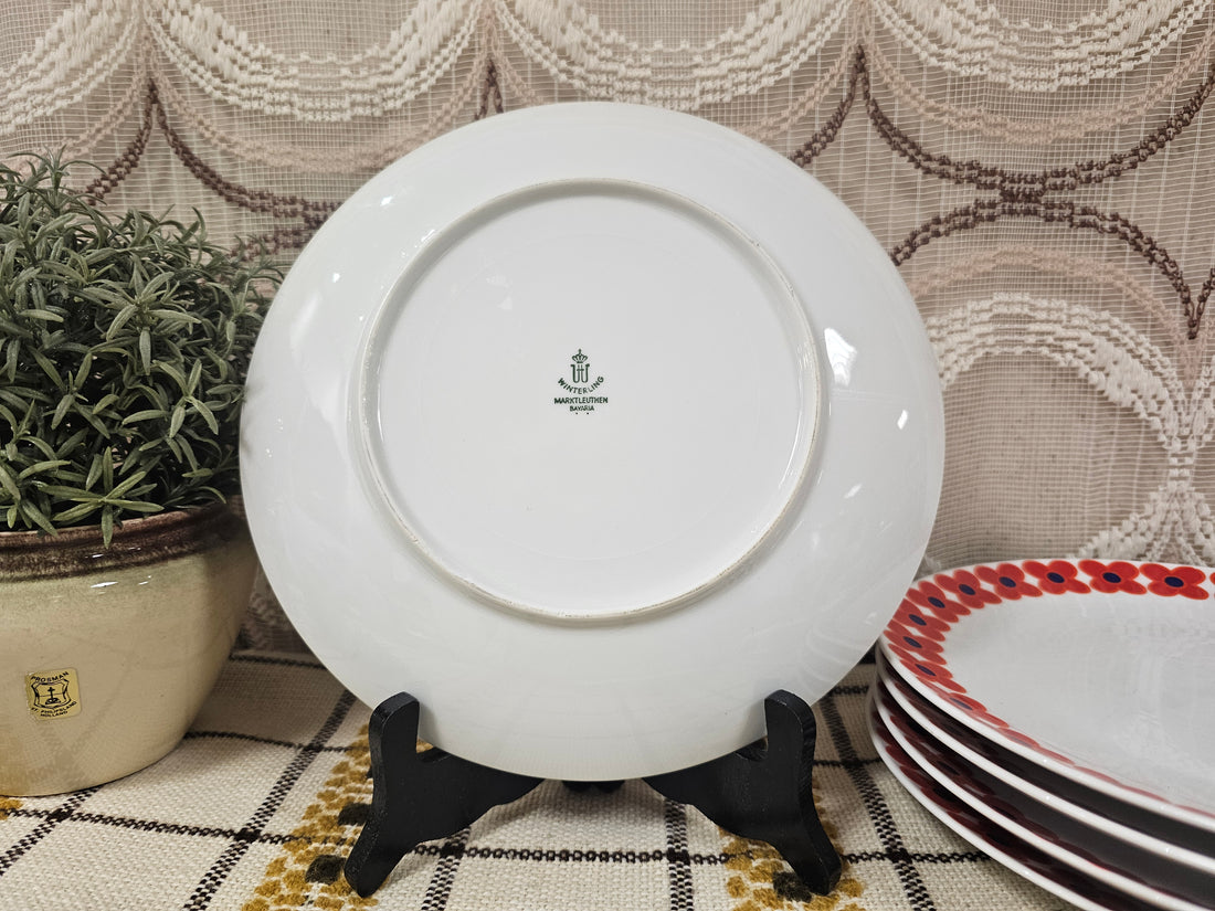 Winterling Markleuthen Bavaria diner borden rode bloemenrand