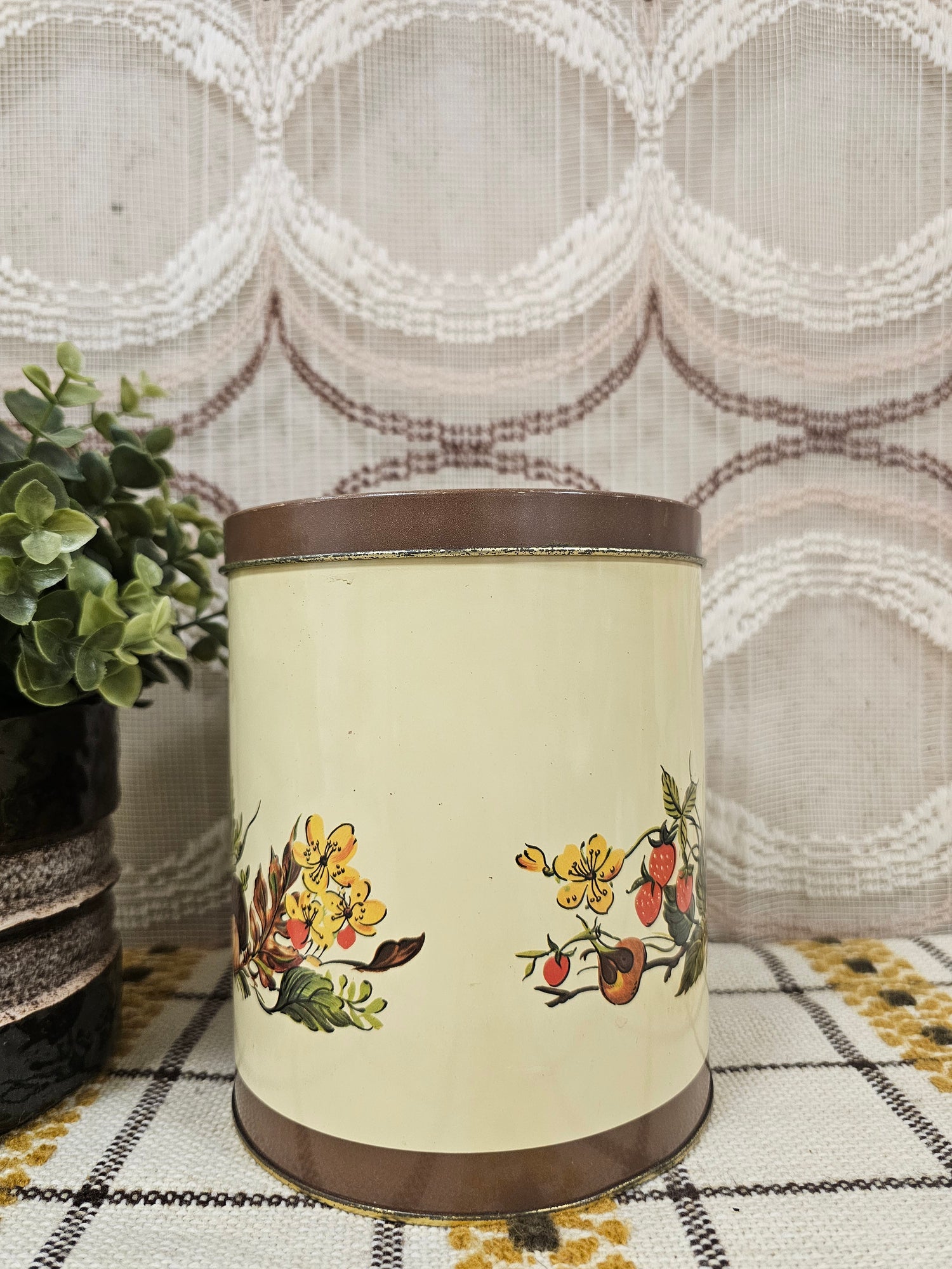 Vintage herfst blik met paddenstoelen – 16,5 x 14 cm