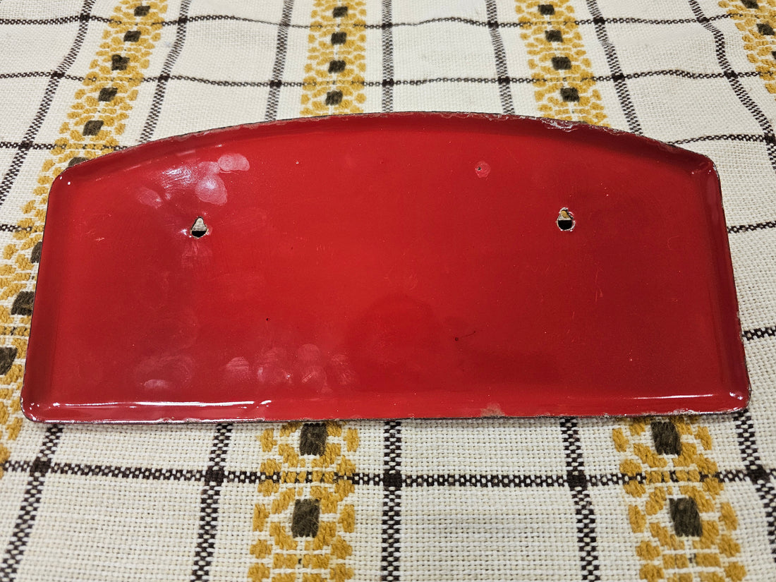 Vintage emaille lepelrek rood compleet met lepels