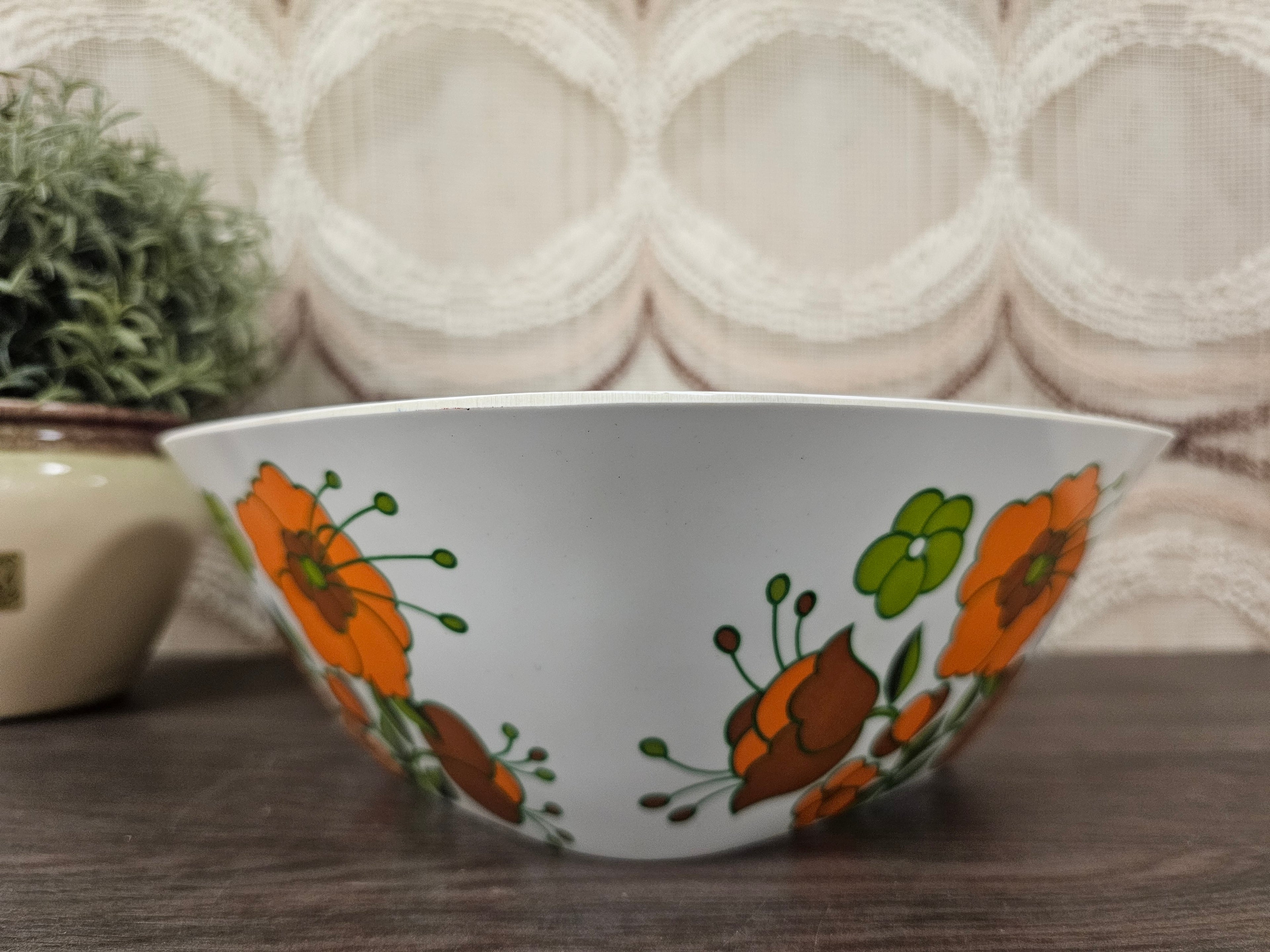 Tefal melamine schaal jaren ’70 – vintage saladeschaal met bloemenprint