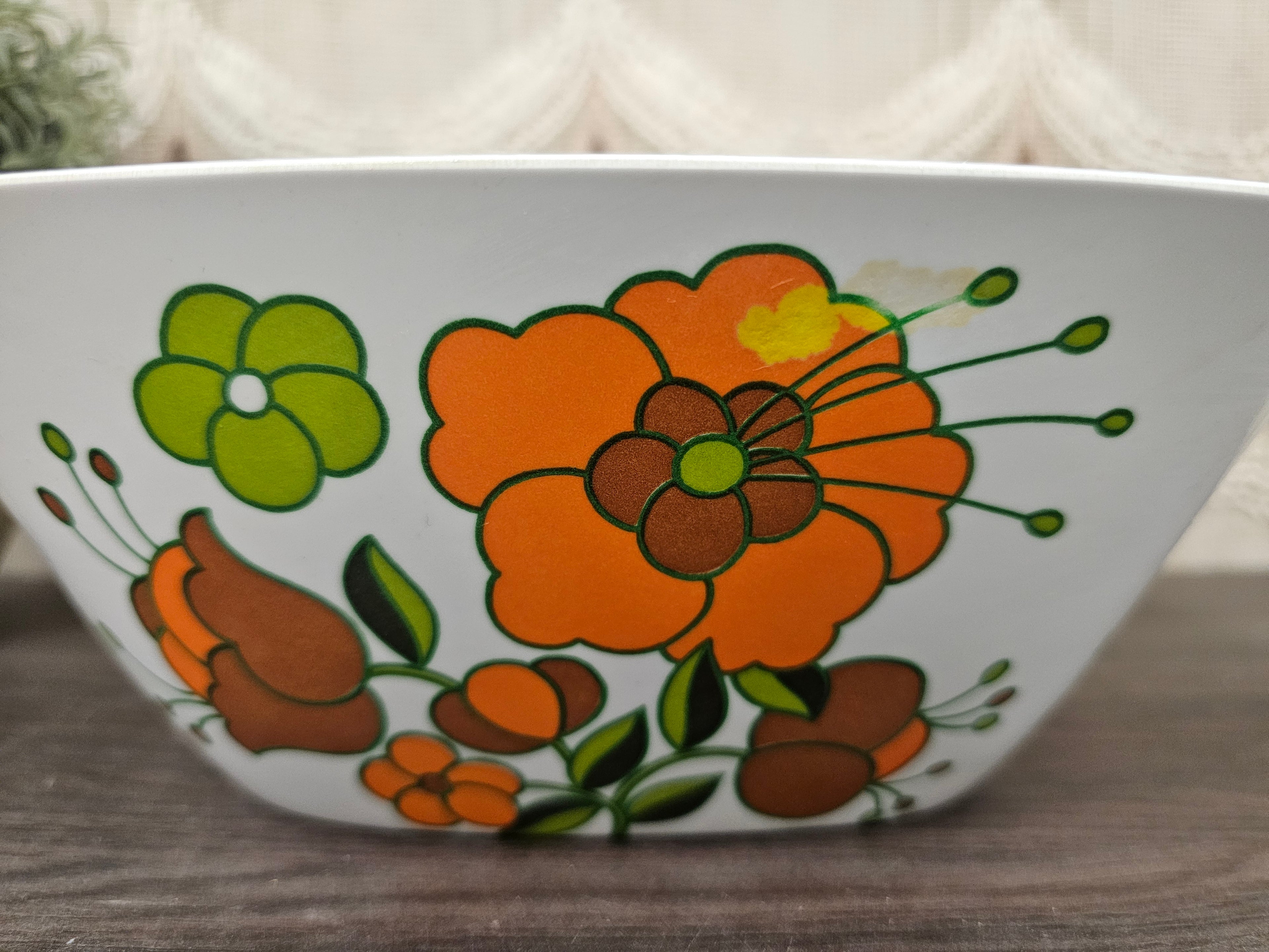 Tefal melamine schaal jaren ’70 – vintage saladeschaal met bloemenprint