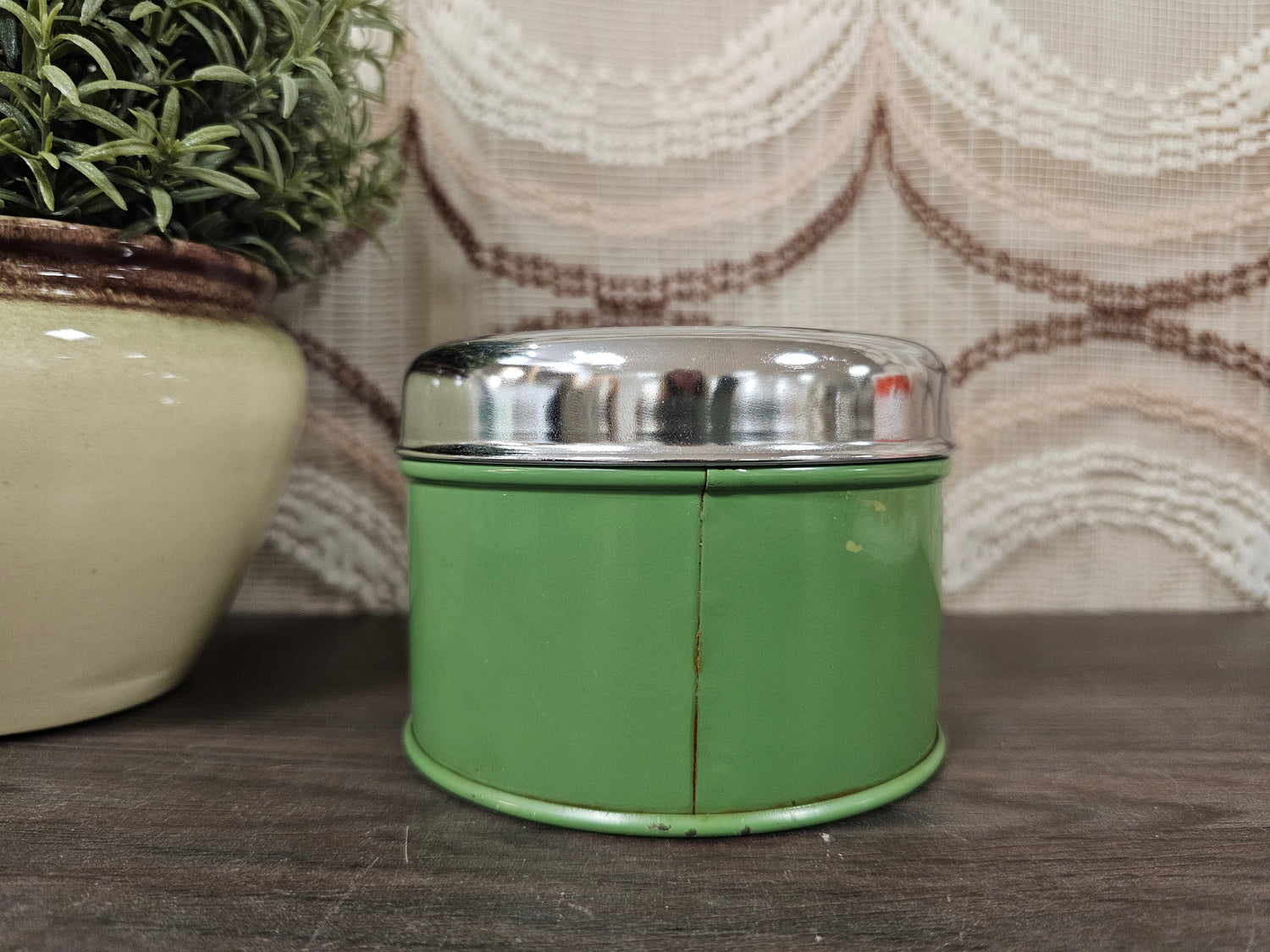 Vintage Brabantia cacao blik groen 8 x 11 cm