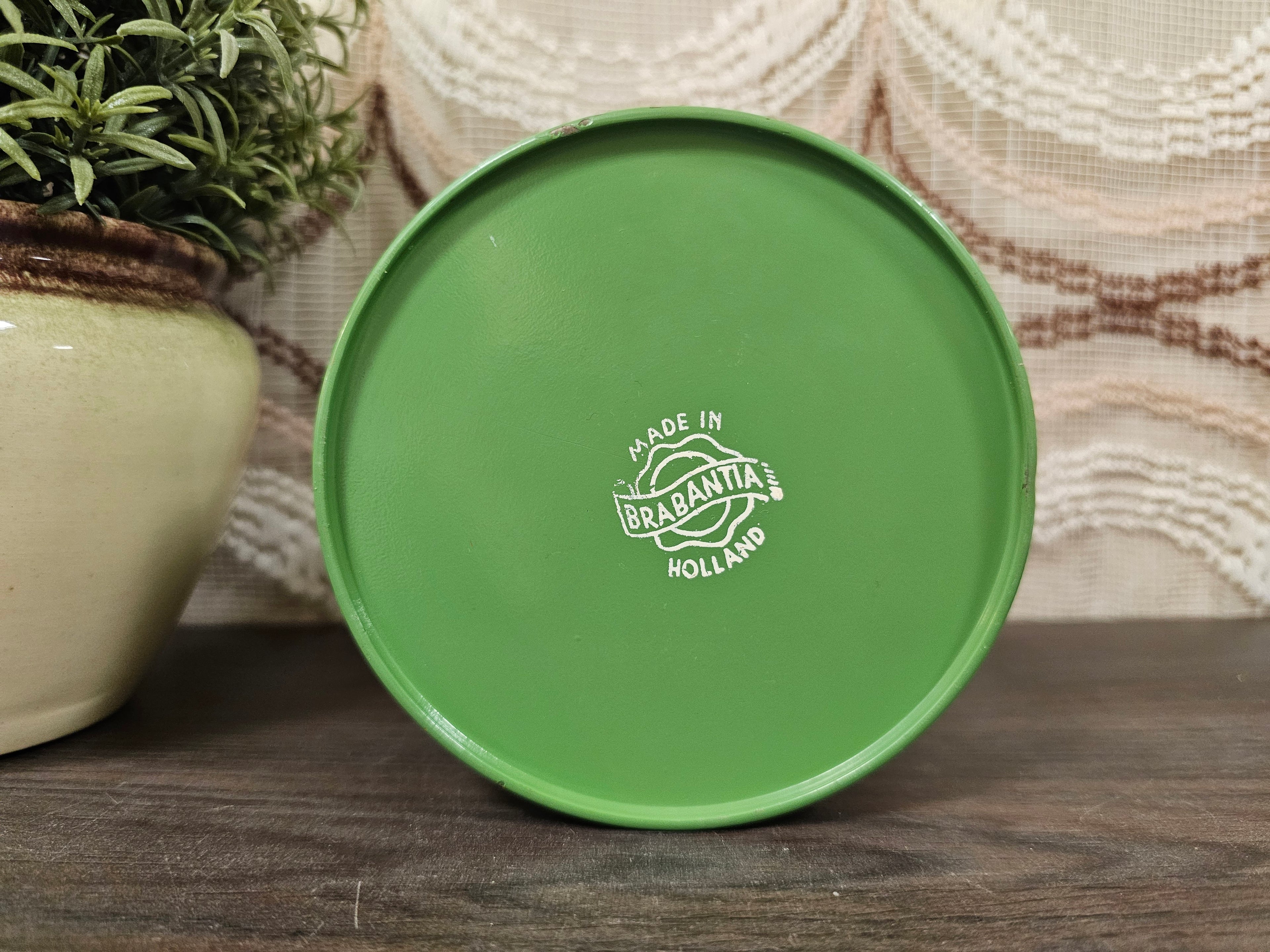 Vintage Brabantia cacao blik groen 8 x 11 cm