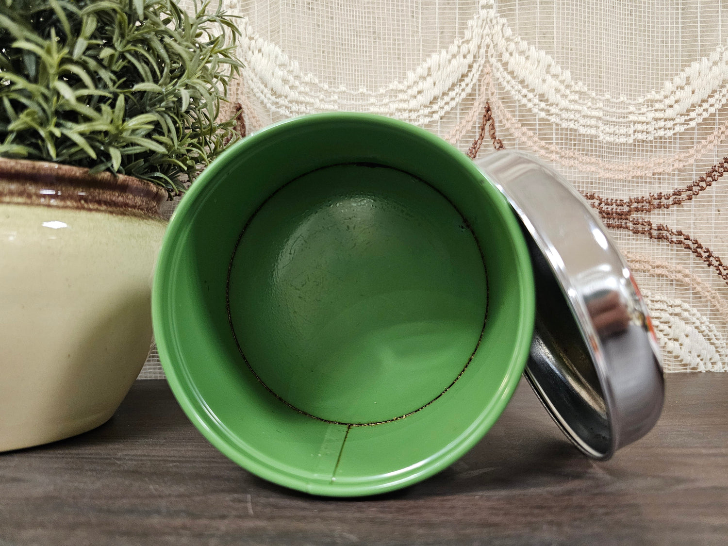 Vintage Brabantia cacao blik groen 8 x 11 cm