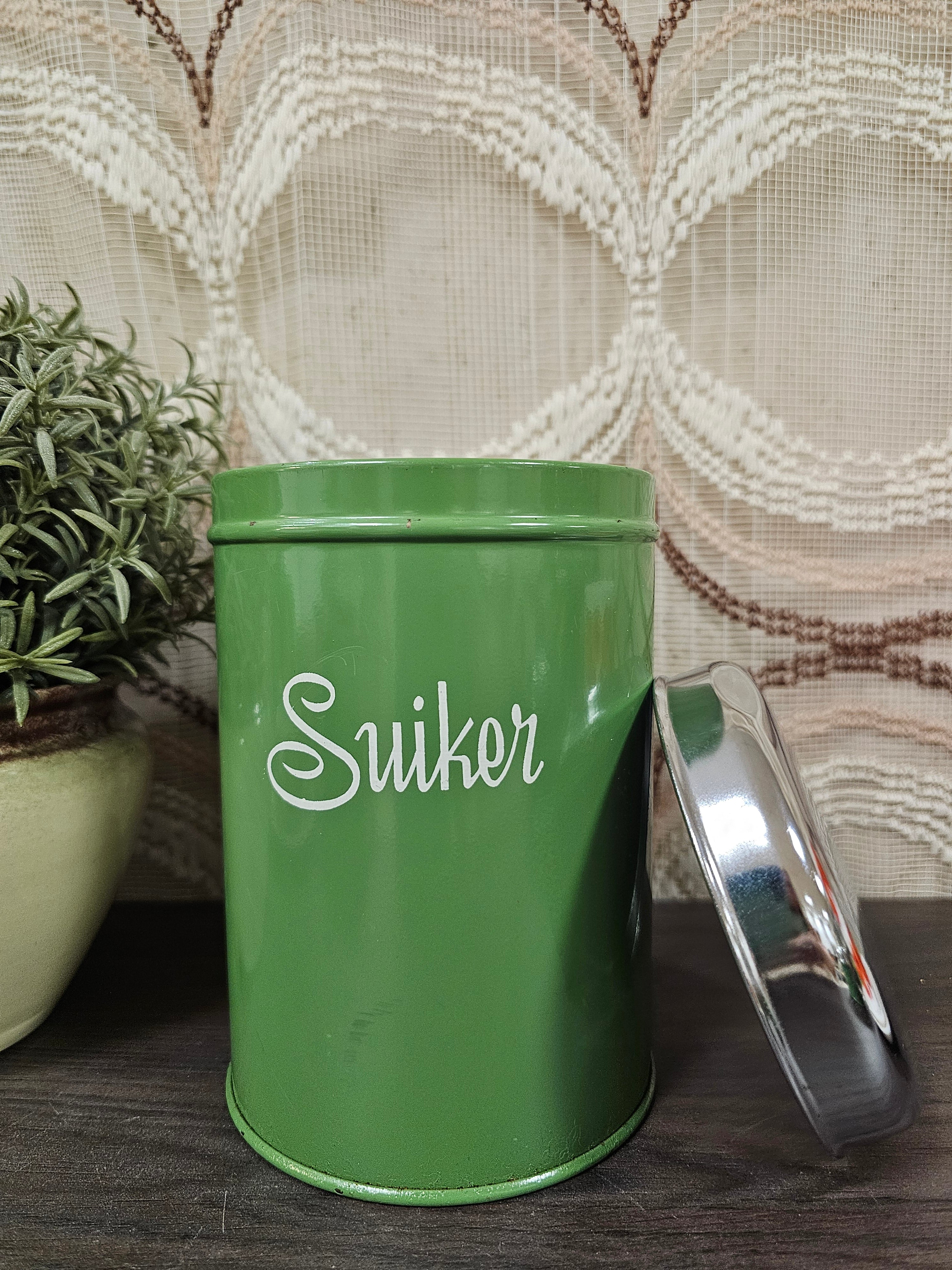 Brabantia suikerblik vintage resedagroen – jaren 70