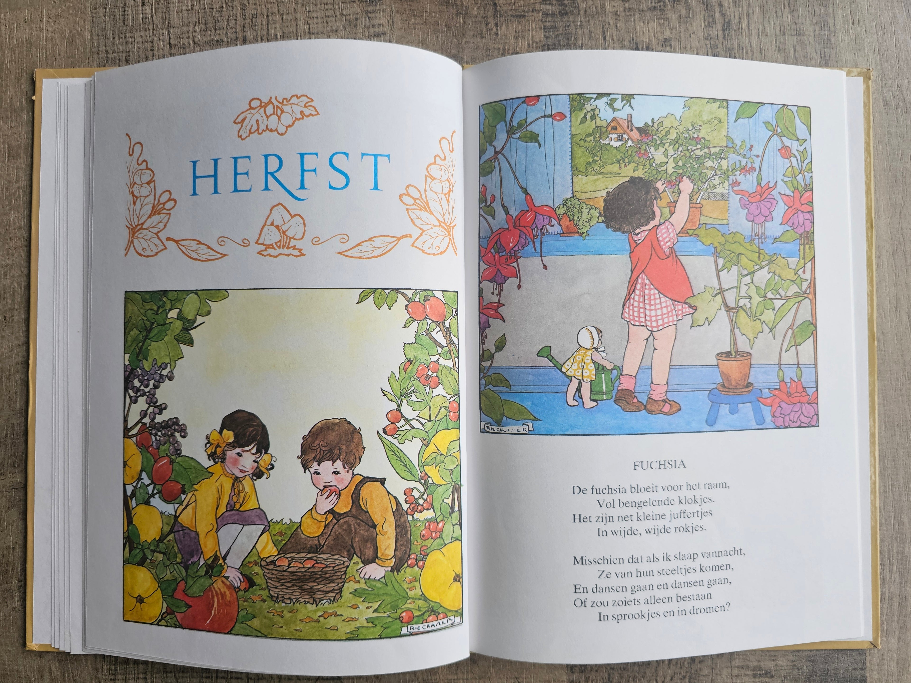 Vier jaargetijden vintage kinderboek Rie Cramer