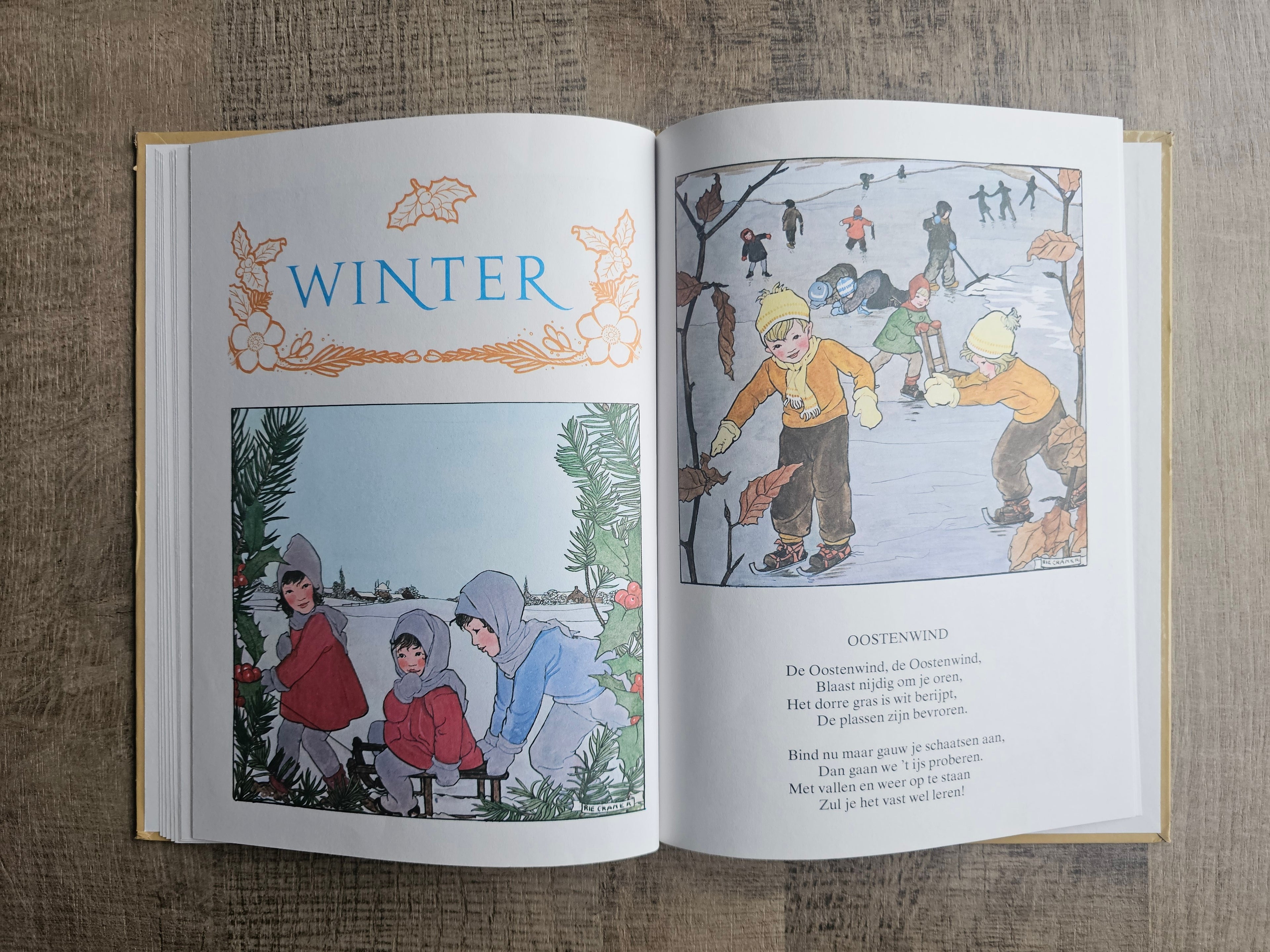 Vier jaargetijden vintage kinderboek Rie Cramer