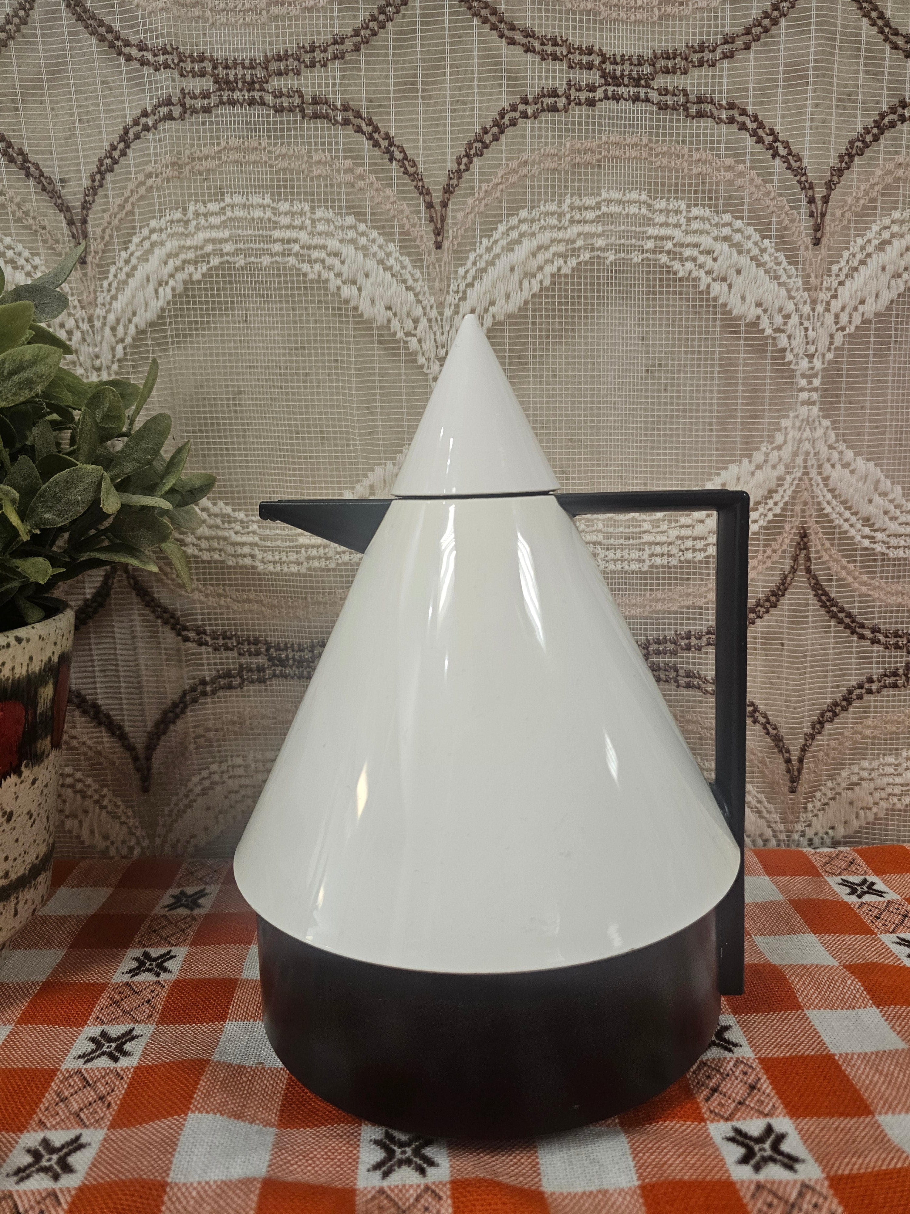 Vintage Emsa Rio Memphis style thermoskan zwart / wit