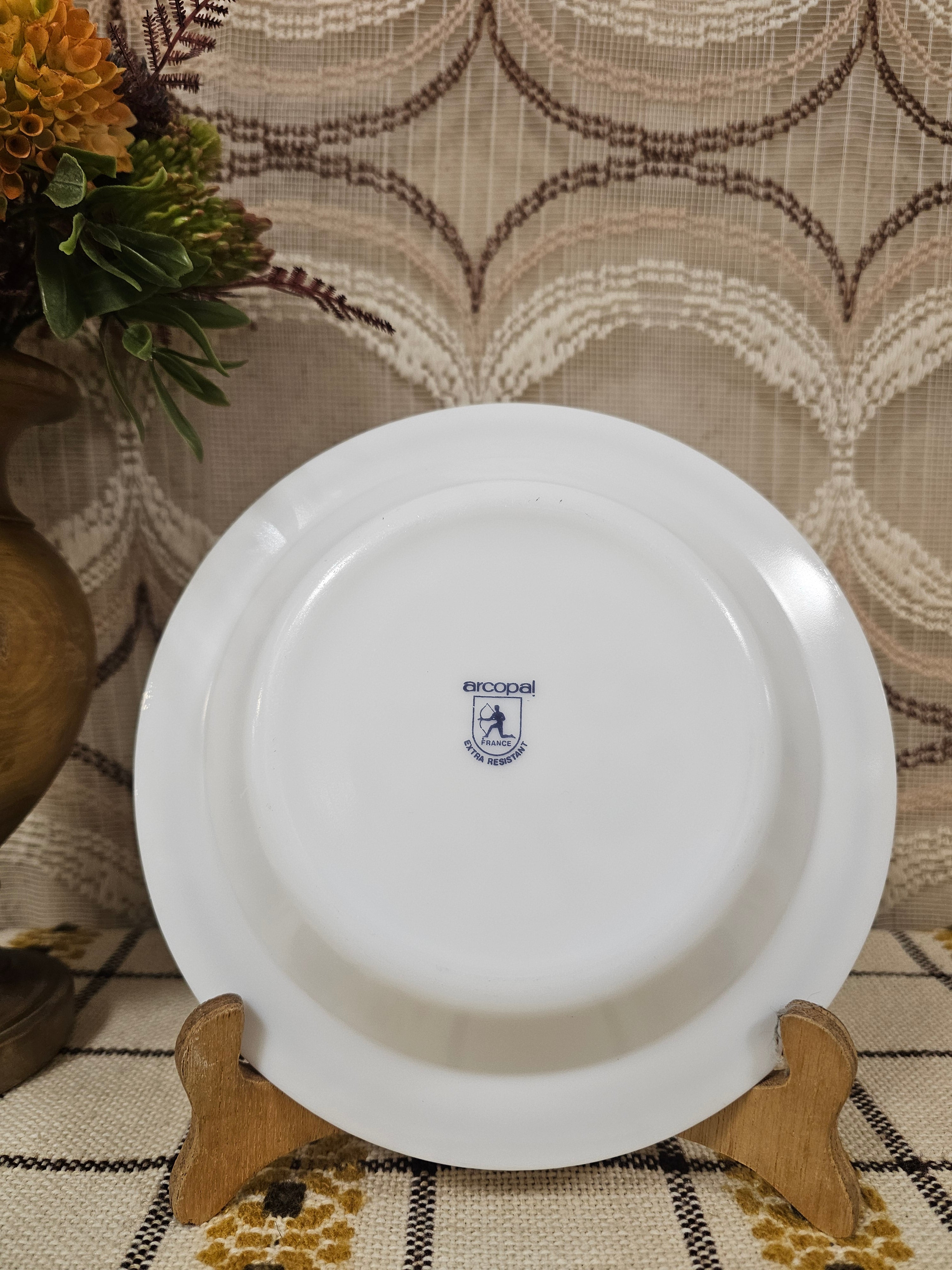 Arcopal diep bord met groenteprint wit glas 21,5 cm