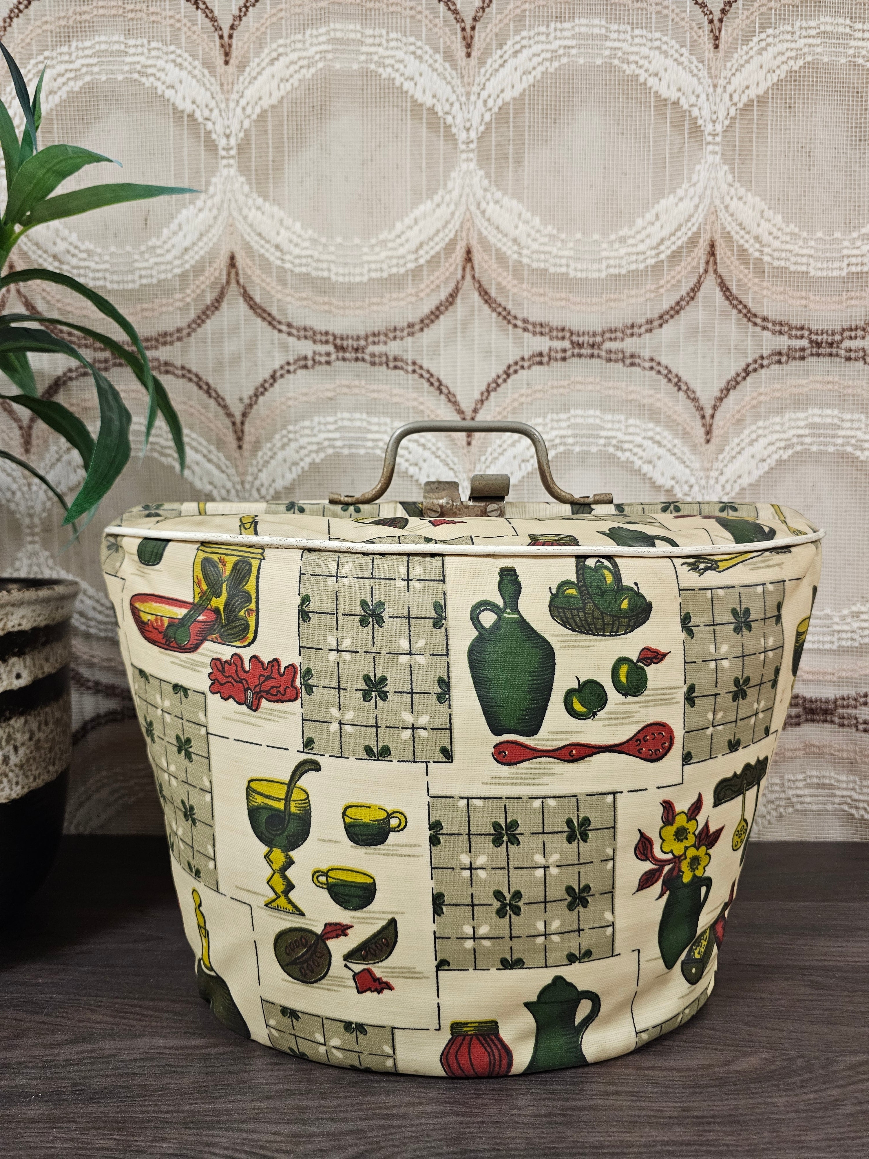 Vintage theebeurs met knip Douwe Egberts keukenprint