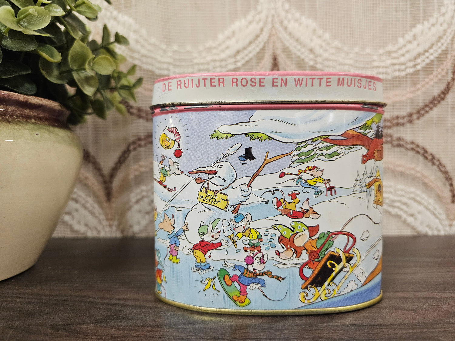 De Ruijter blik roze en witte muisjes ovaal