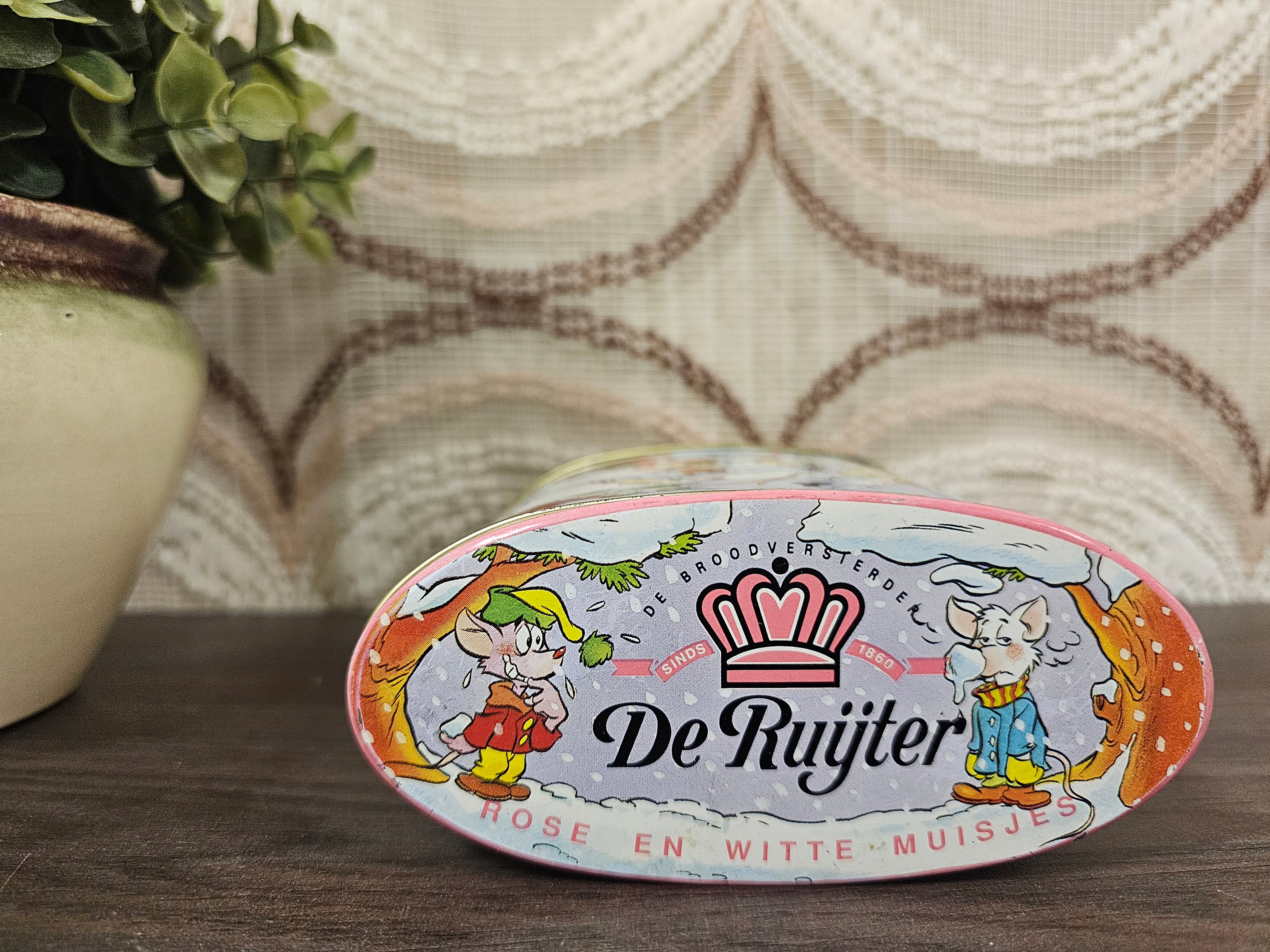 De Ruijter blik roze en witte muisjes ovaal