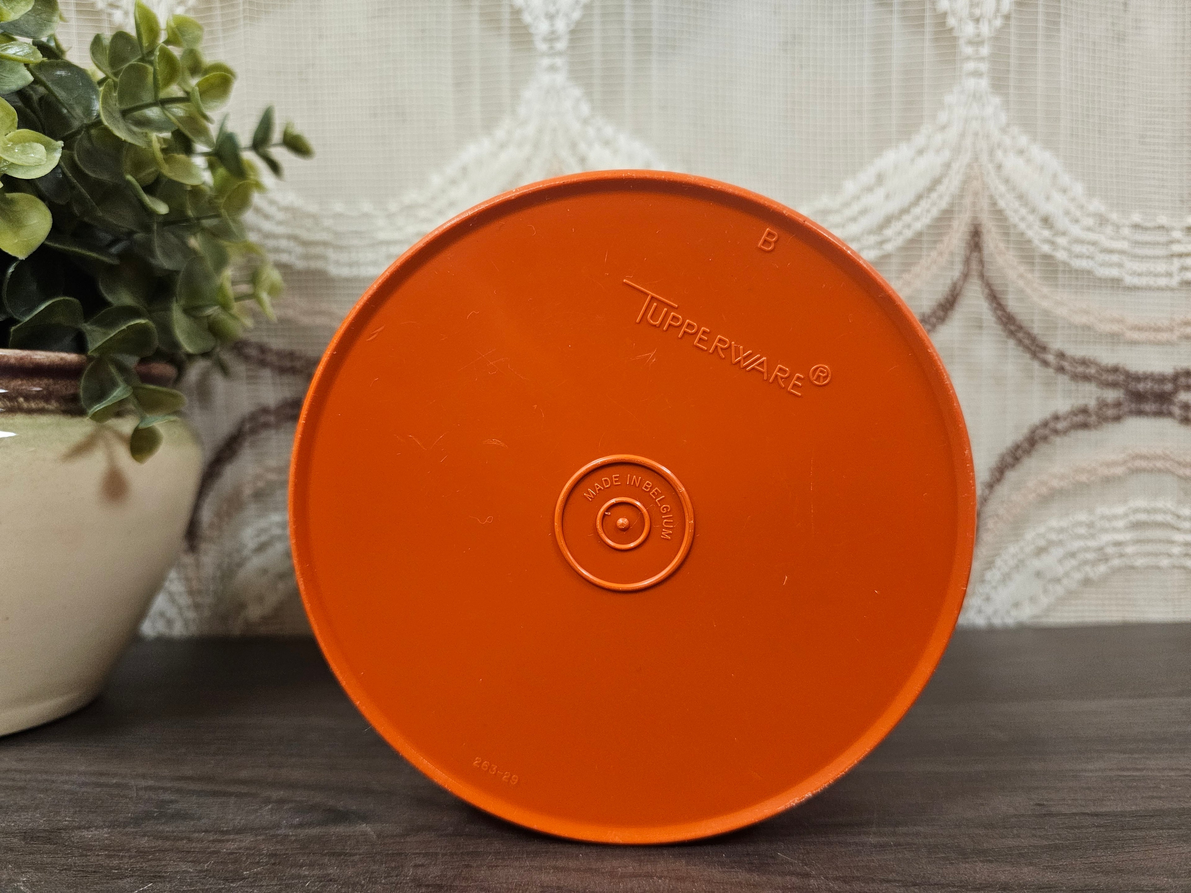 Tupperware bakje met deksel roestbruin 10,5 x 13,5 cm