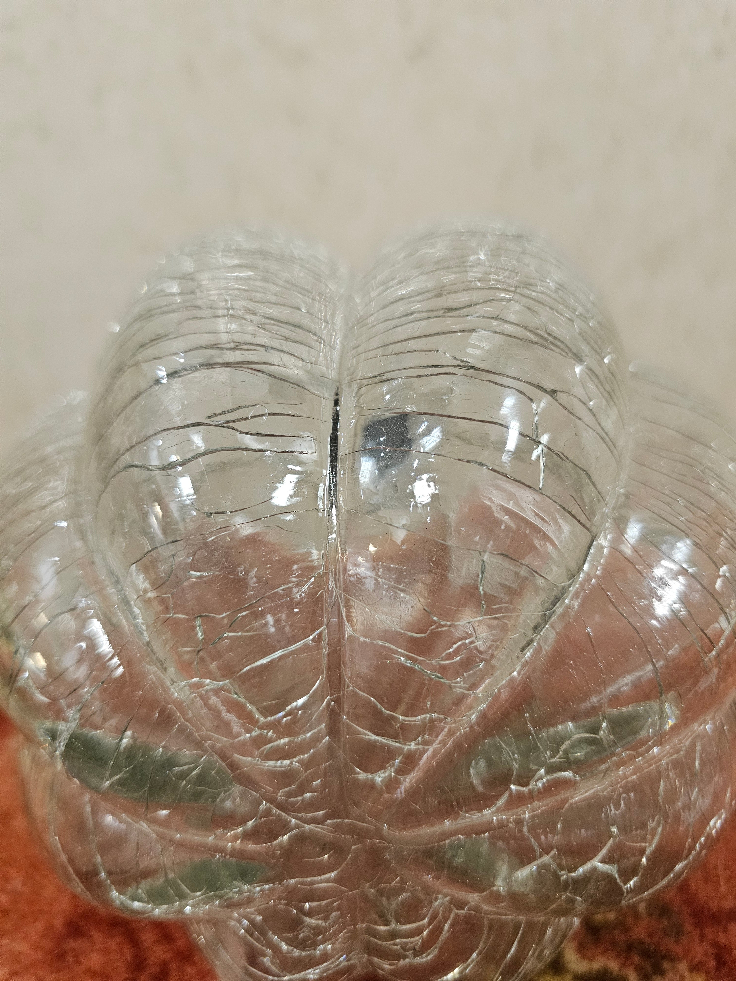 Grote glazen heksenbal helder krakelee glas pompoenvorm 16 cm