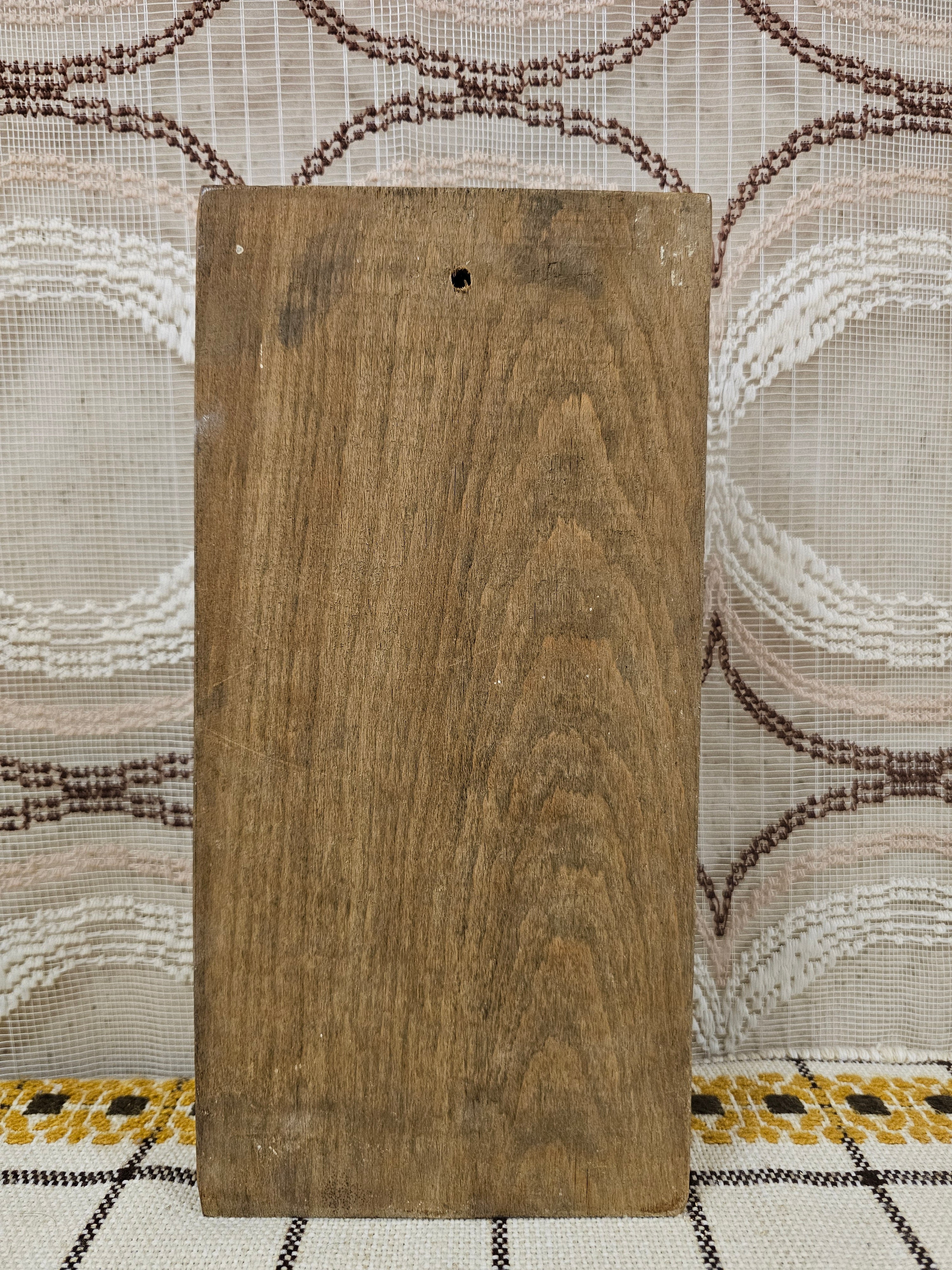 Vintage houten speculaasplank figuur in klederdracht 14,5 x 30 cm