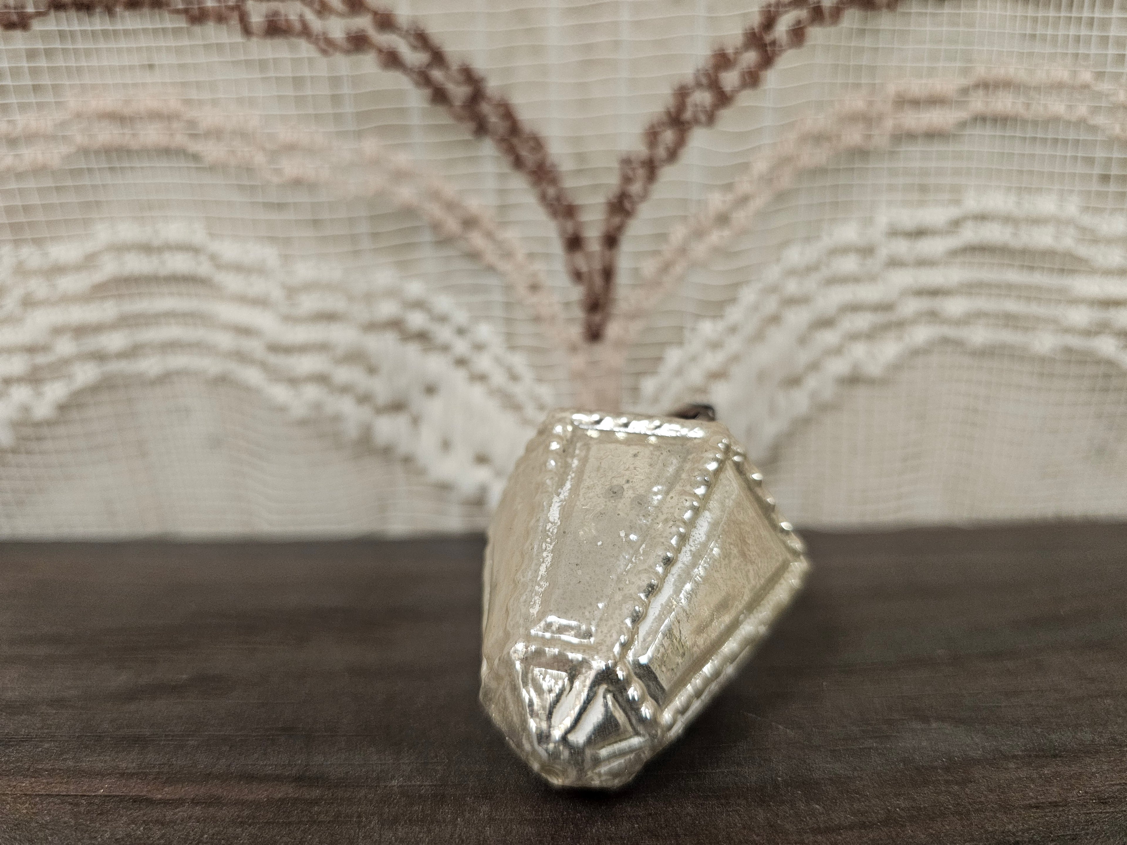 Vintage glazen kerstbal lantaarn zilver 6,5 cm