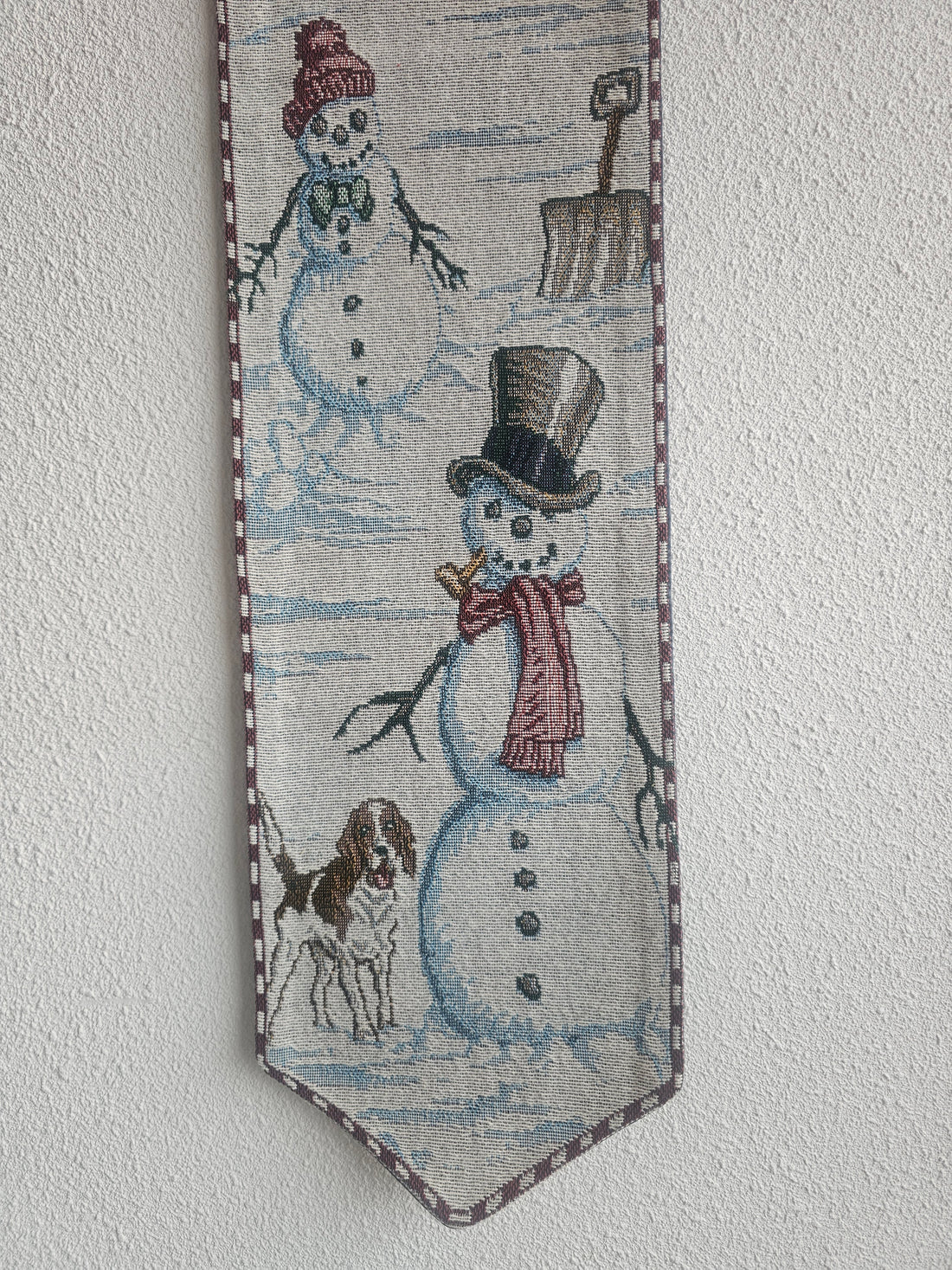 Vintage kerst wandhanger winters doek 149 × 27 cm