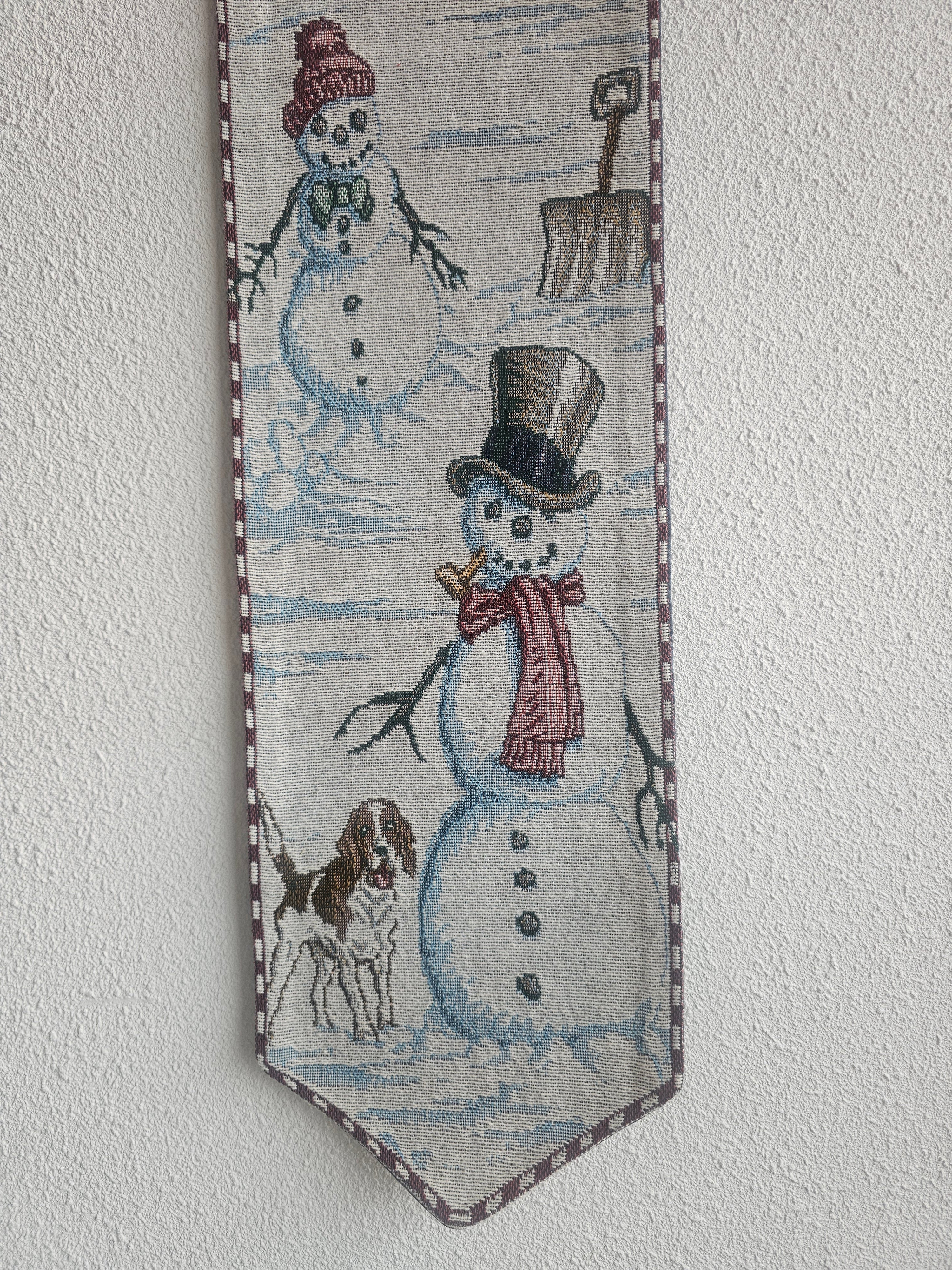 Vintage kerst wandhanger winters doek 149 × 27 cm