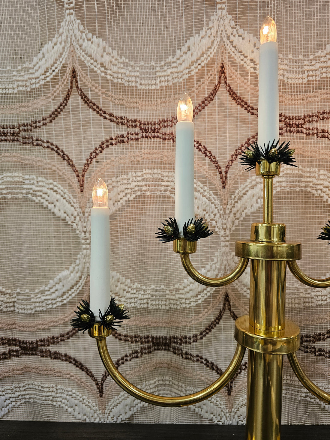 Konstsmide messing elektrische kandelaar vintage kerstverlichting