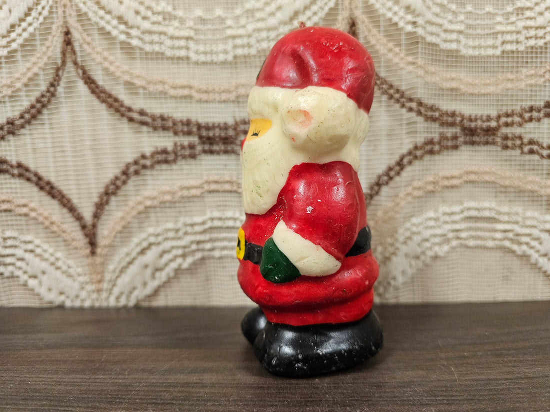 Vintage kerstman kaars jaren 70/80 kerstdecoratie