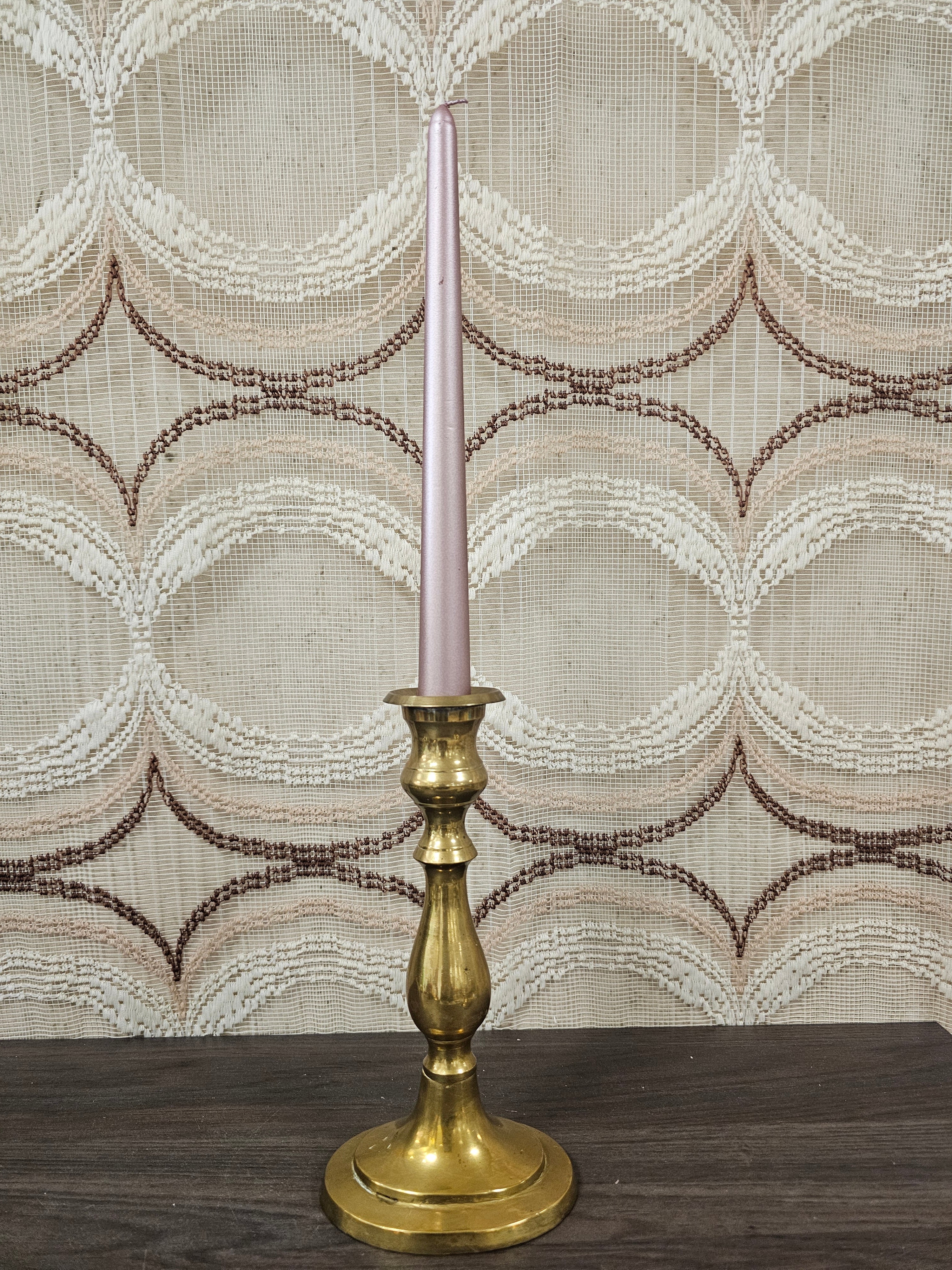 Messing kandelaar vintage ovalen voet