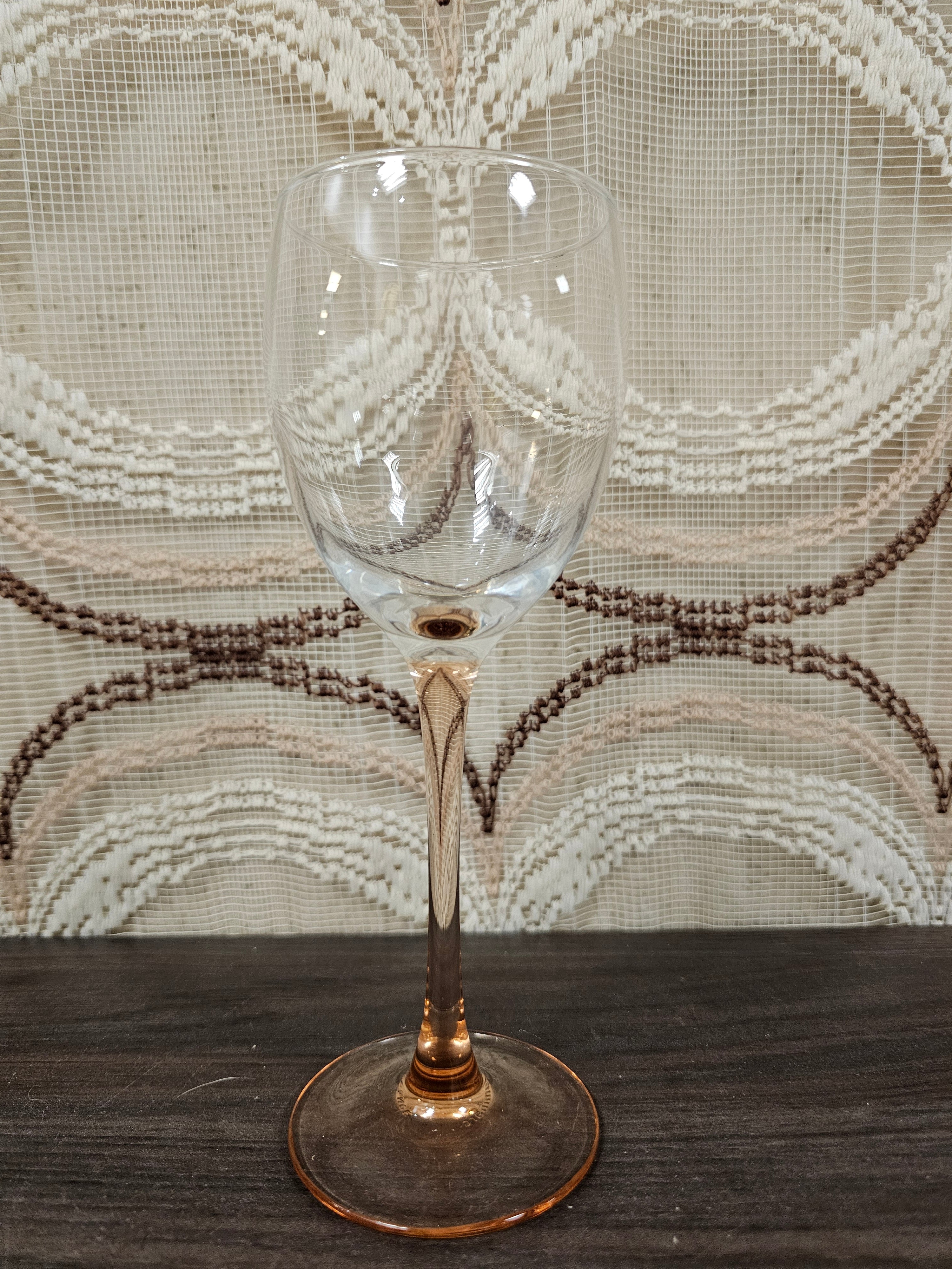 Set van 4 Luminarc France vintage wijnglazen zachtroze – 20 cm