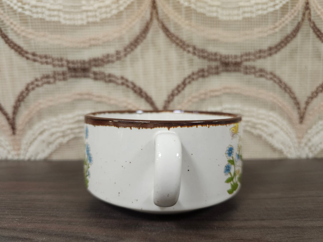 Wildflower soepkom met viooltjes vintage jaren 70