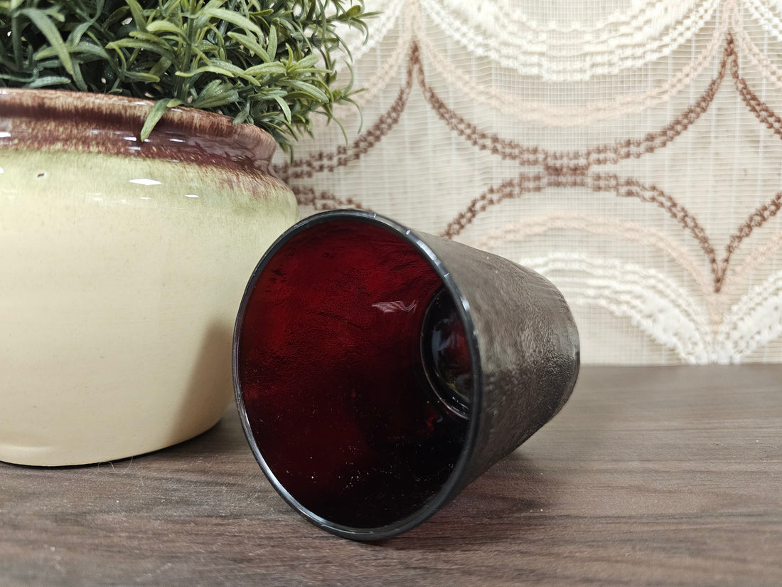 Arcoroc Sierra glas rood vintage limonadeglas met reliëf