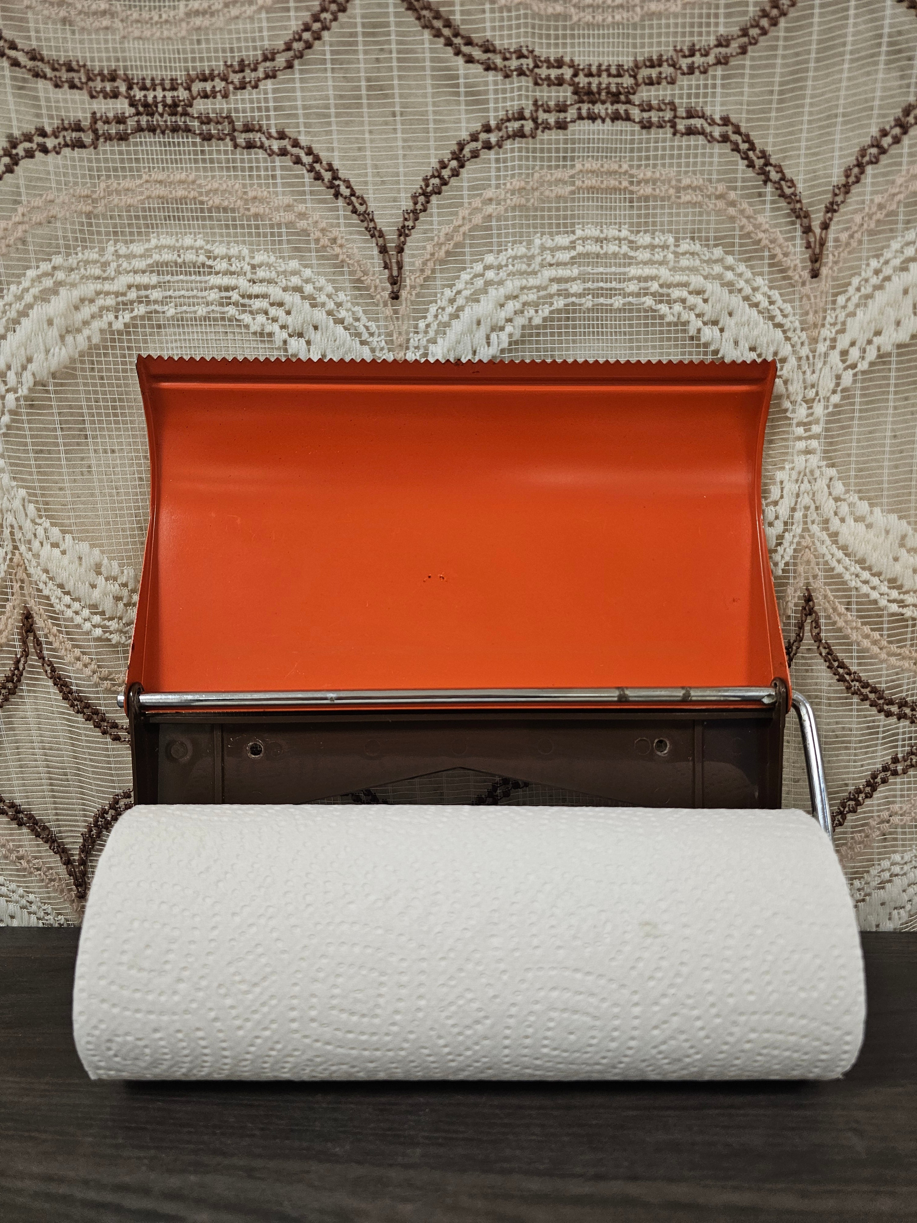 Brabantia keukenrolhouder wandmodel jaren ’70 bruin/oranje