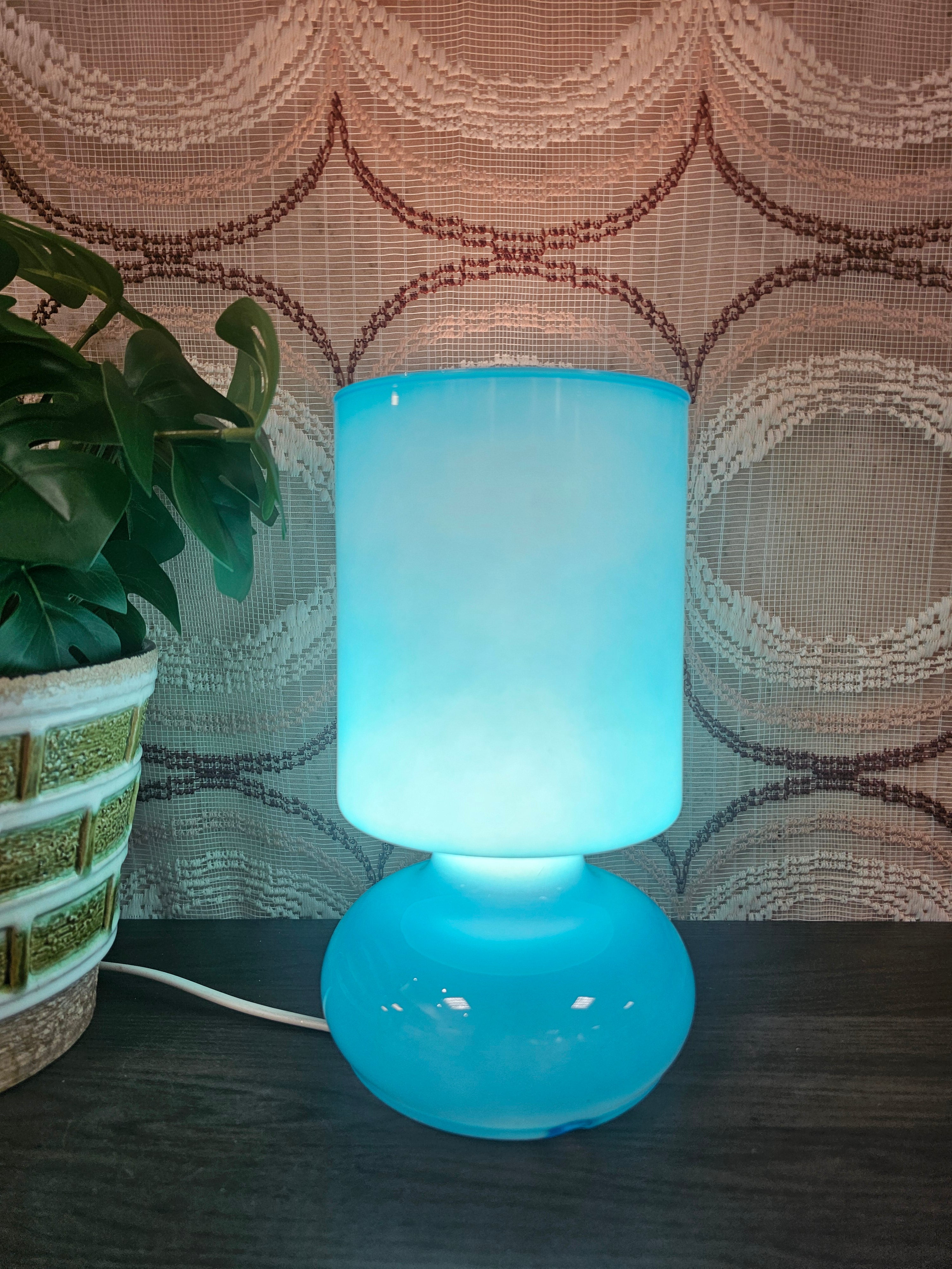 kea Lykta blauwe mushroomlamp glazen tafellamp