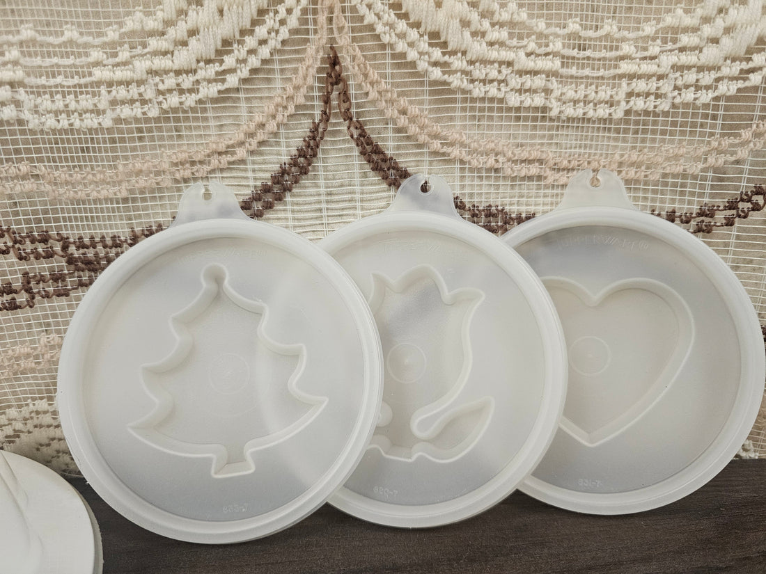 Vintage Tupperware dessertvorm met figuurdeksels | Puddingvorm