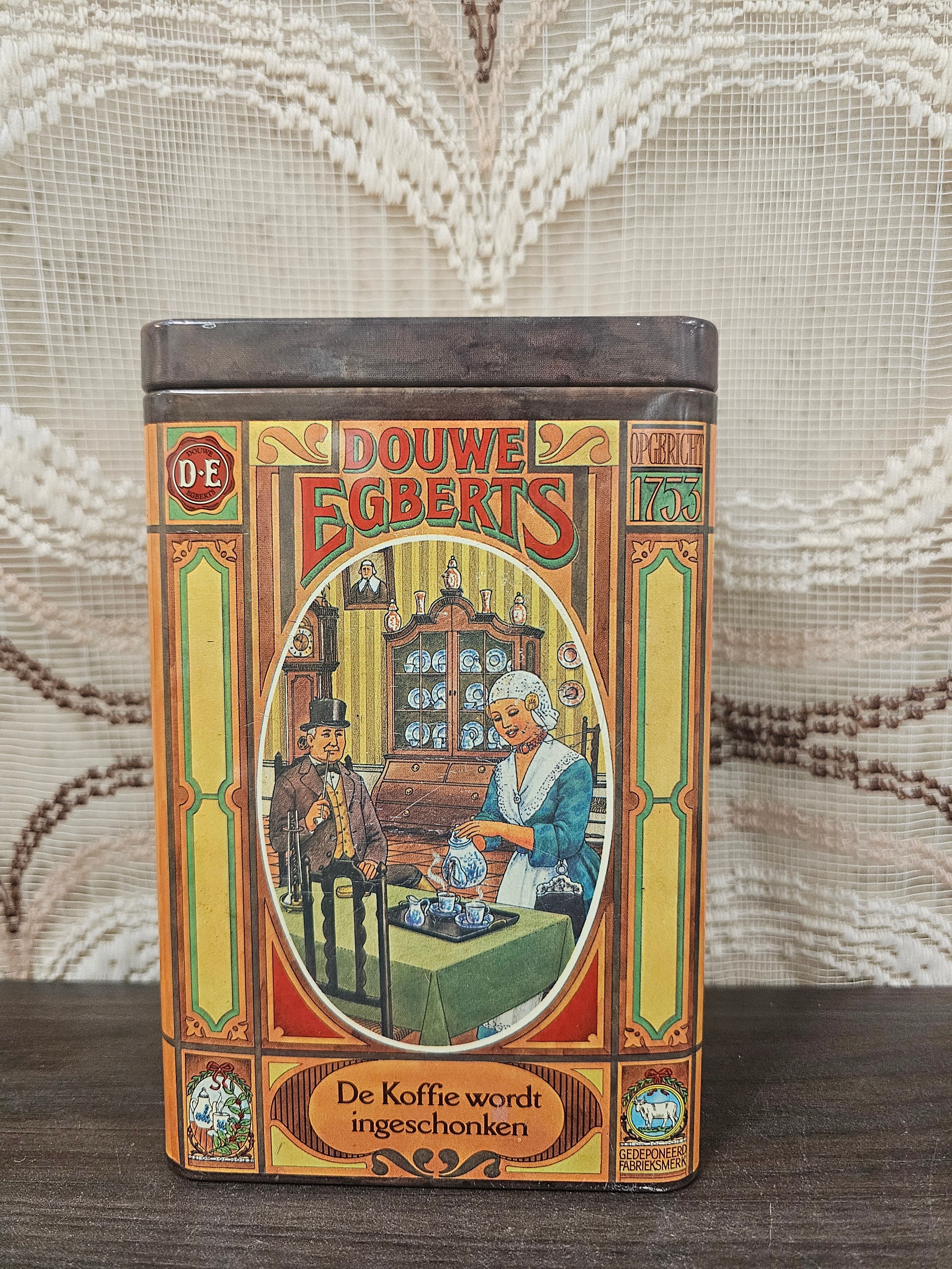 Vintage Douwe Egberts koffieblik bewaarbus voor koffie