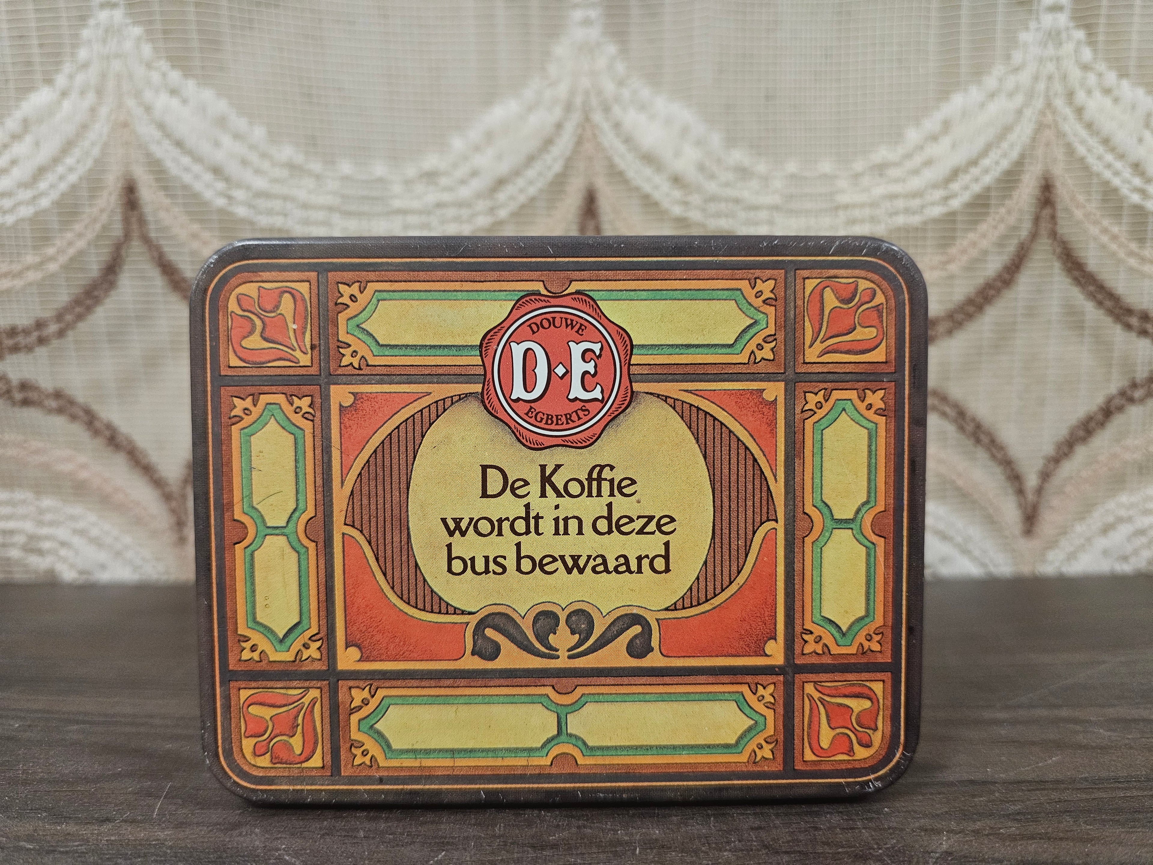 Vintage Douwe Egberts koffieblik bewaarbus voor koffie