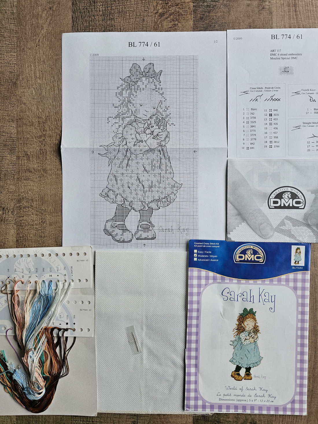 Sarah Kay borduurpakket compleet | DMC borduurset 12 x 23 cm