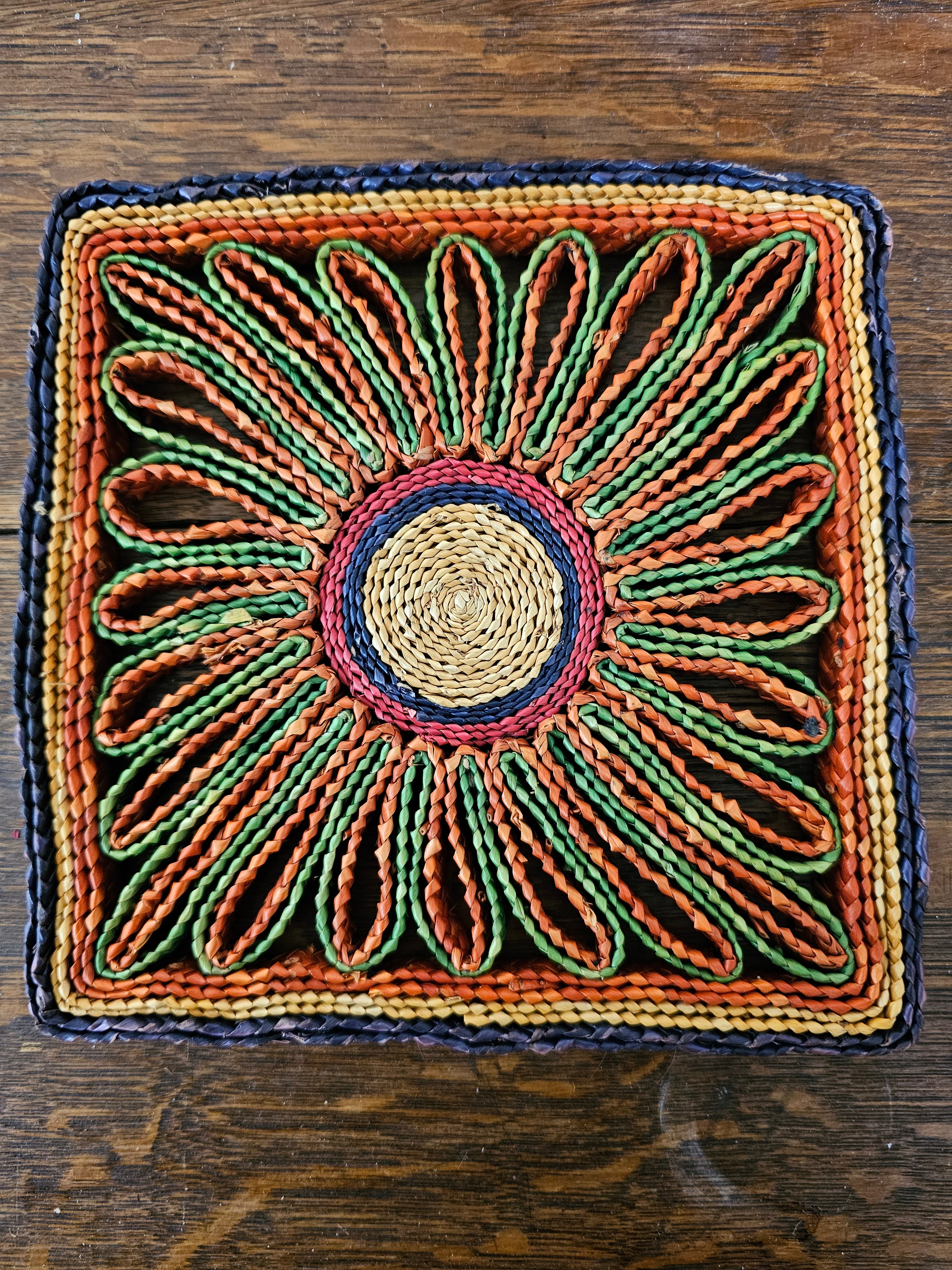 Pannenonderzetter raffia vierkant